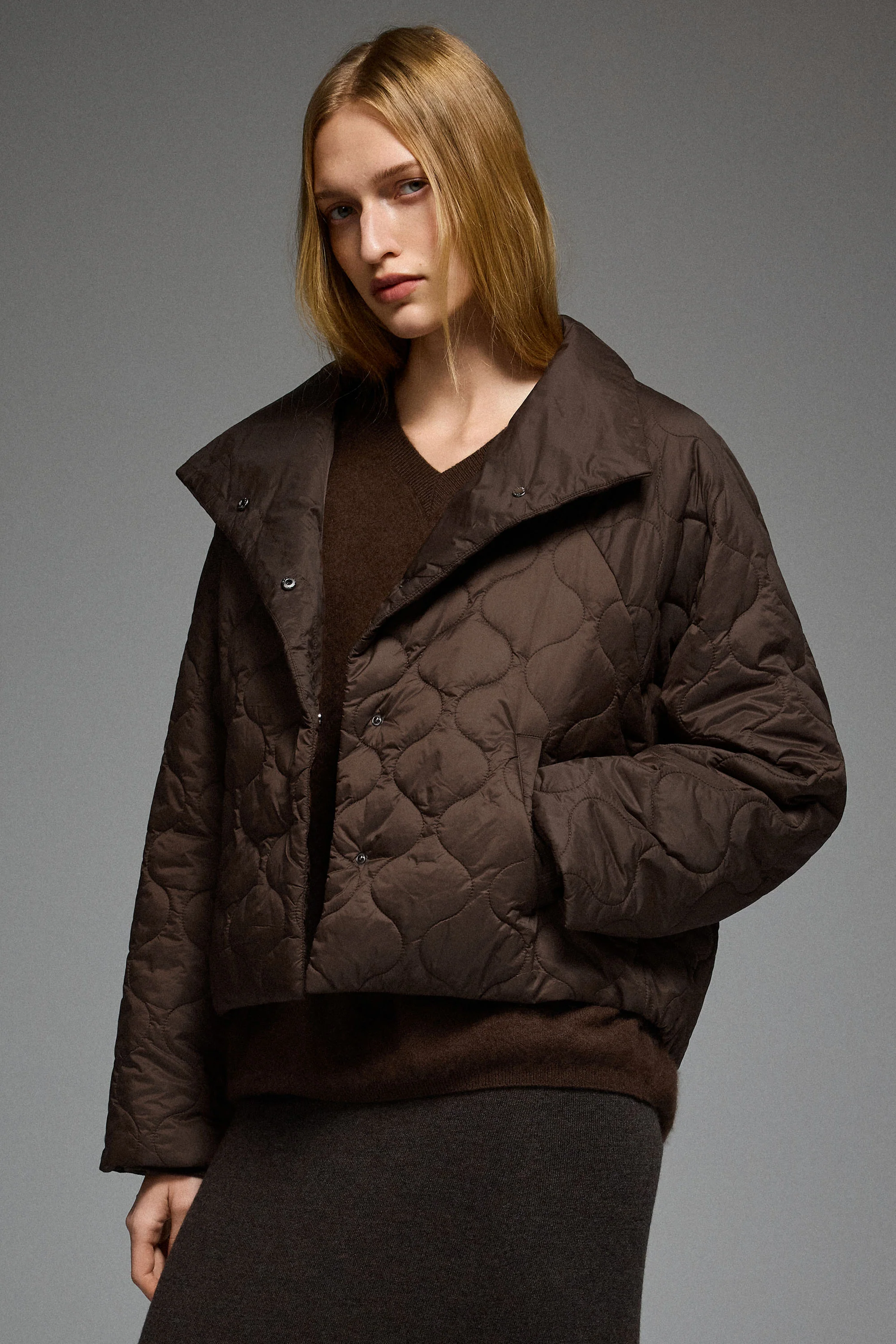 Oversized Quilted Raglan Sleeve Lightweight Jacket - Image 24