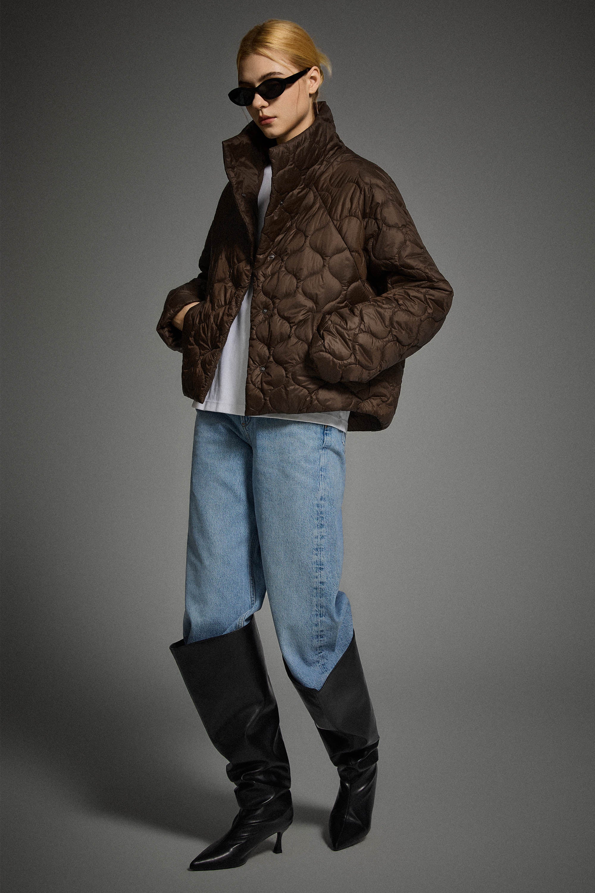 Oversized Quilted Raglan Sleeve Lightweight Jacket - Image 29