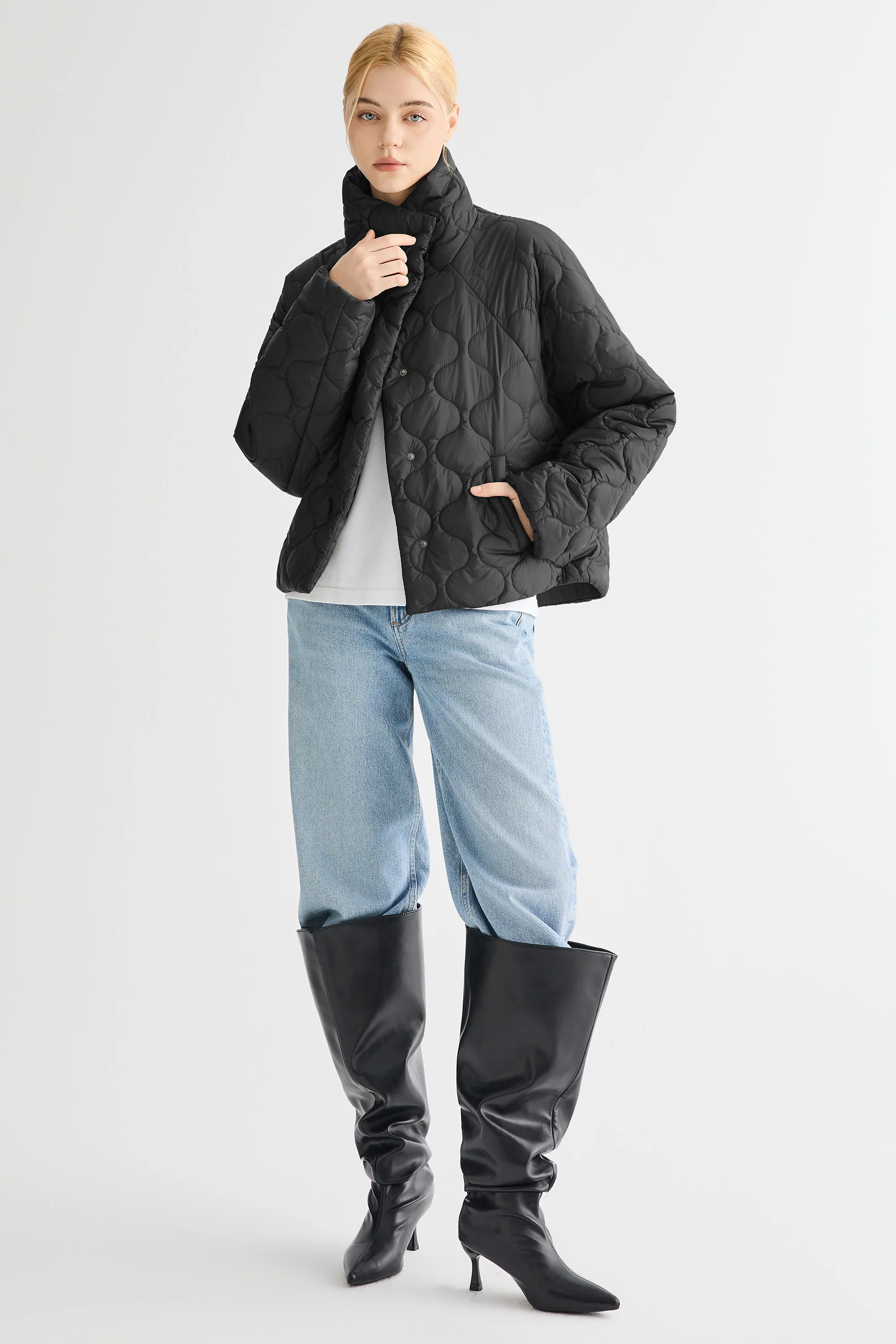 Oversized Quilted Raglan Sleeve Lightweight Jacket - Image 32