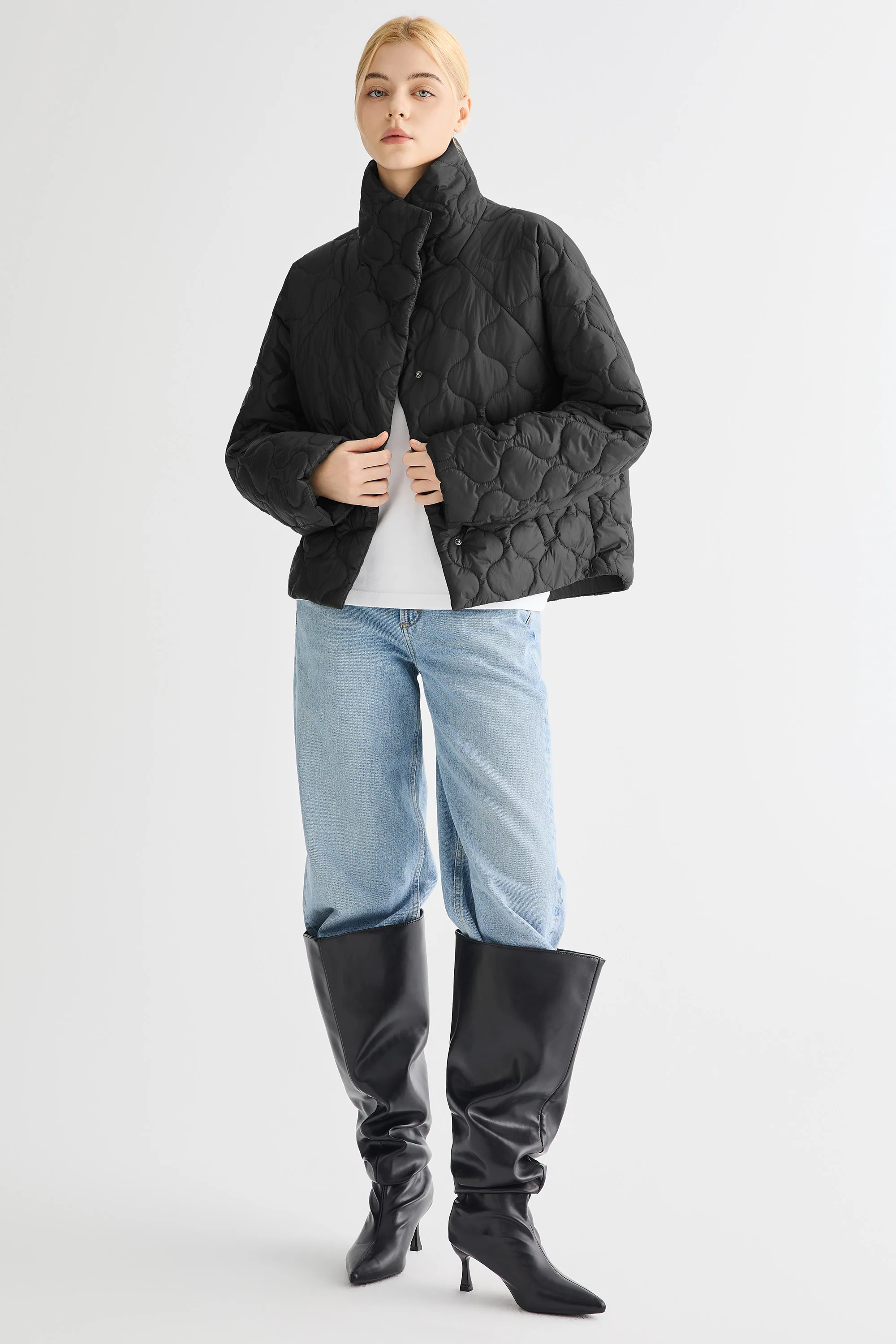 Oversized Quilted Raglan Sleeve Lightweight Jacket - Image 33