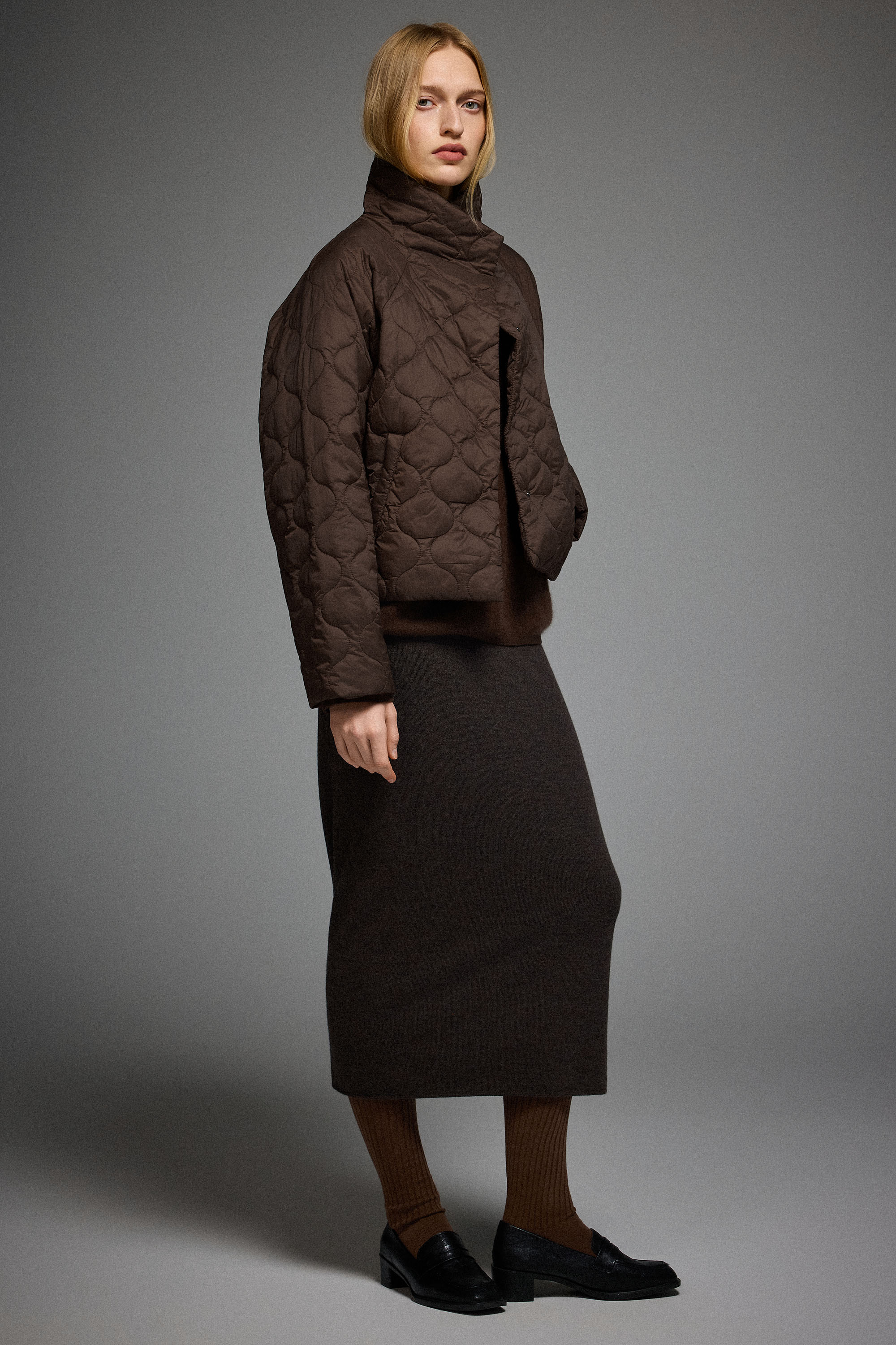 Oversized Quilted Raglan Sleeve Lightweight Jacket - Image 8