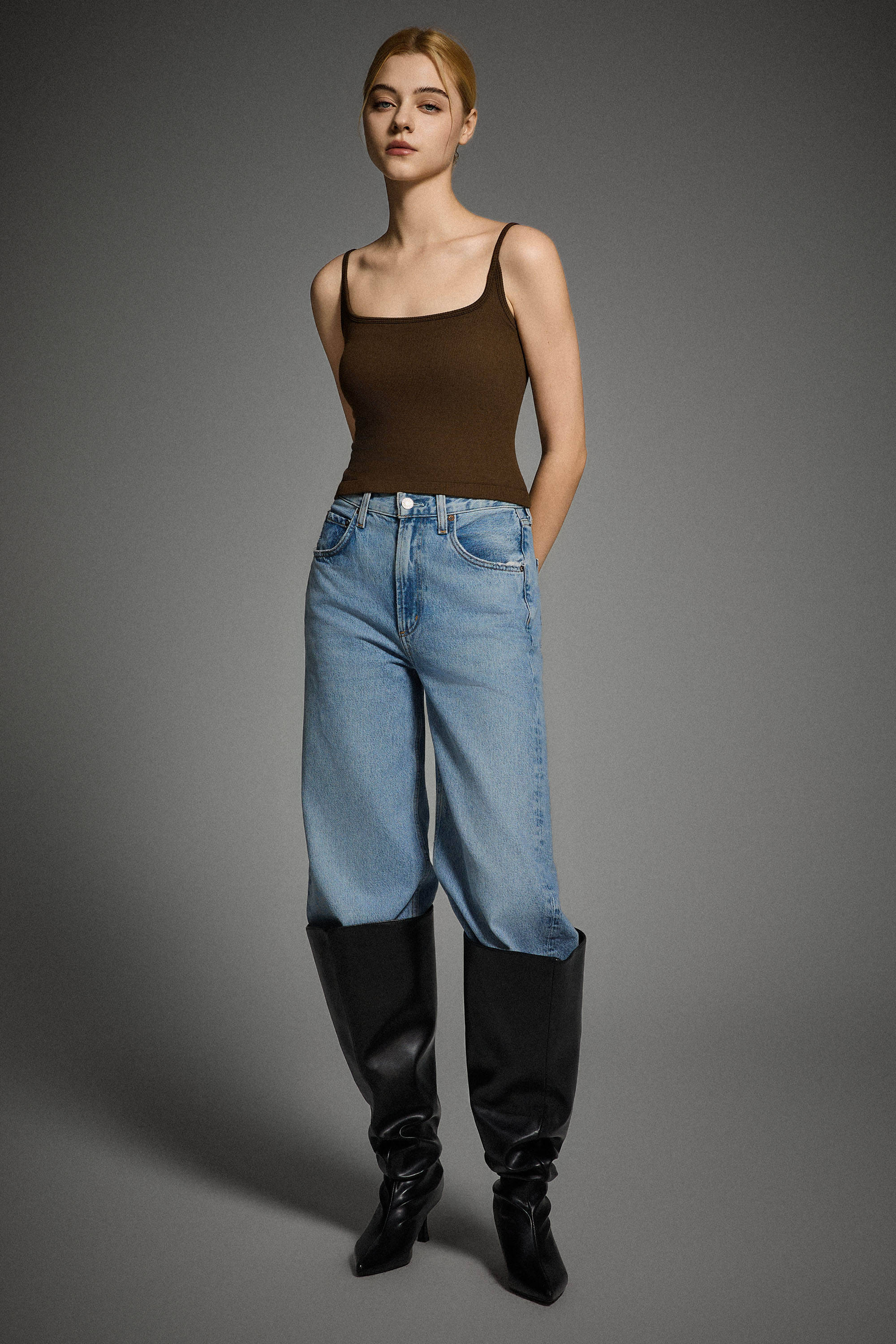 Padded Ribbed Square Neck Tank - Image 16