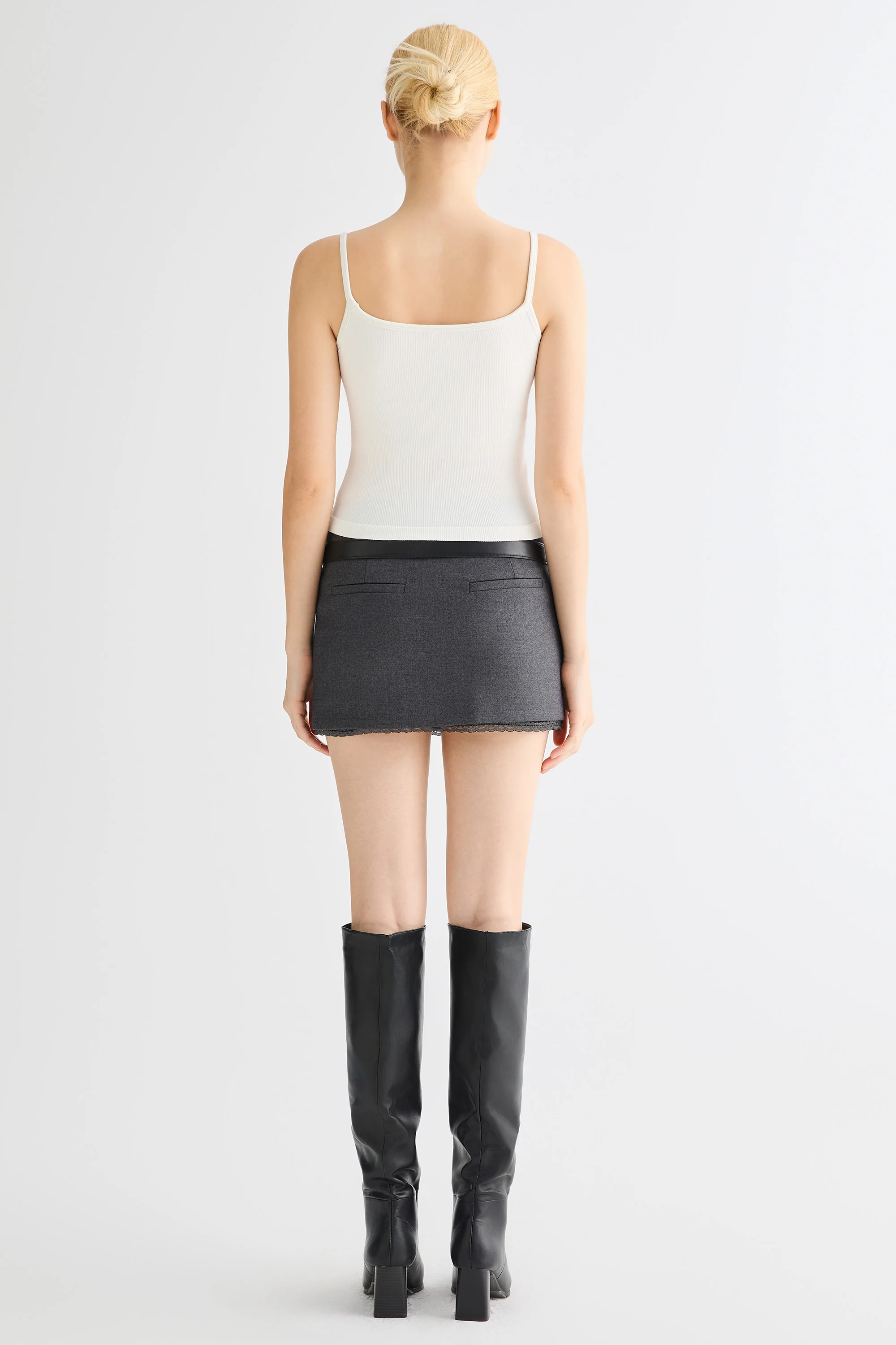 Padded Ribbed Square Neck Tank - Image 27