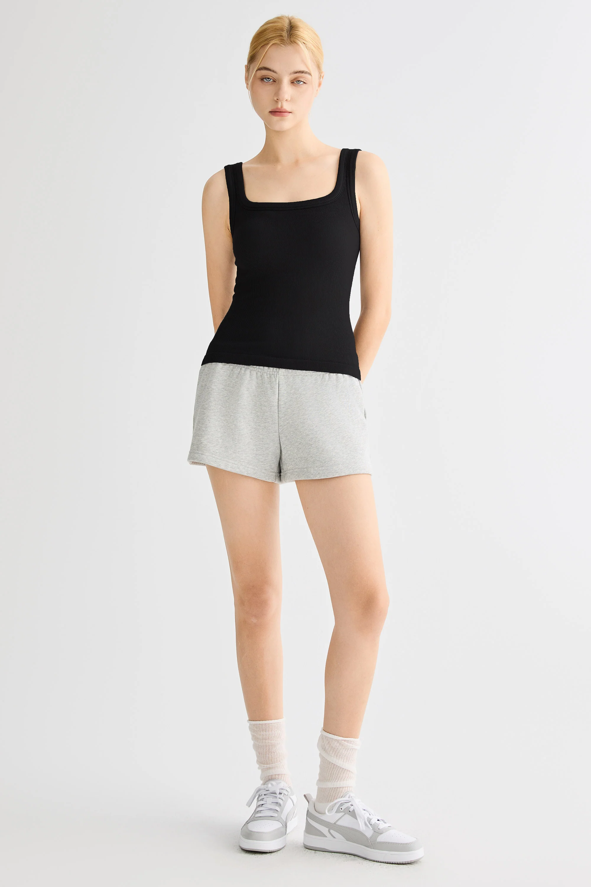 Padded Ribbed Wide-Strap Crew Tank - Image 5