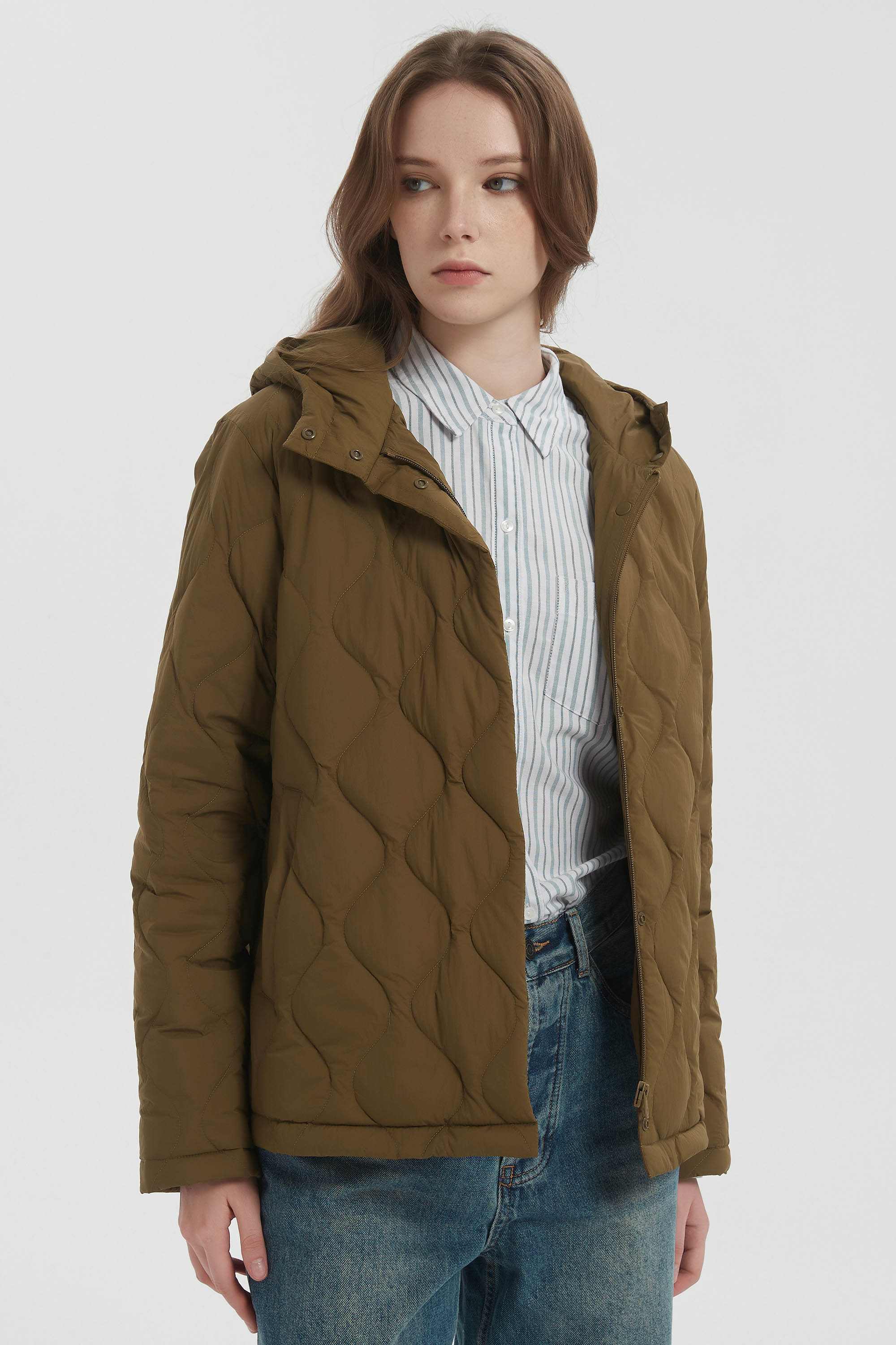 Quilted Down Jacket Lightweight Hooded - Image 13