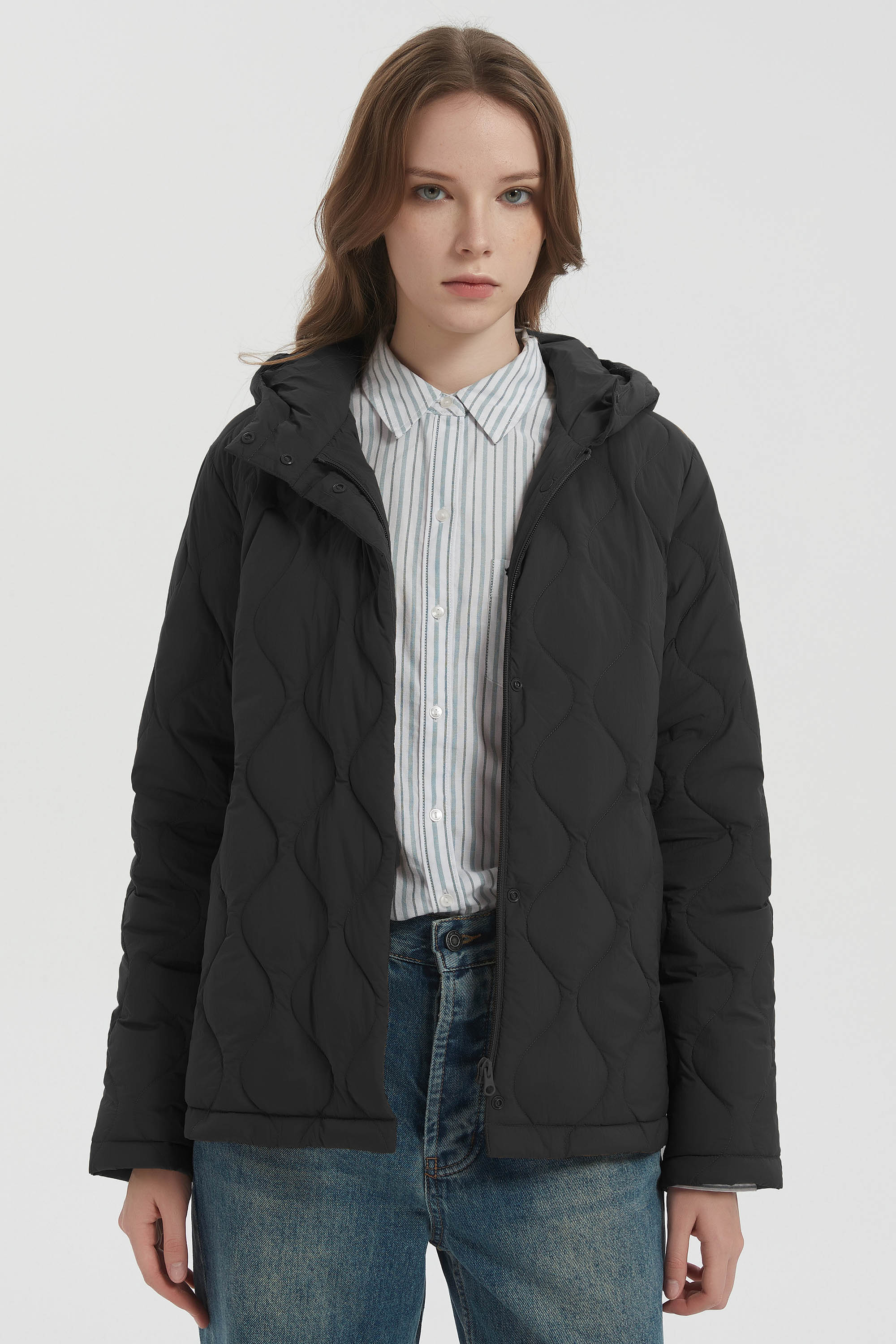 Quilted Down Jacket Lightweight Hooded - Image 2