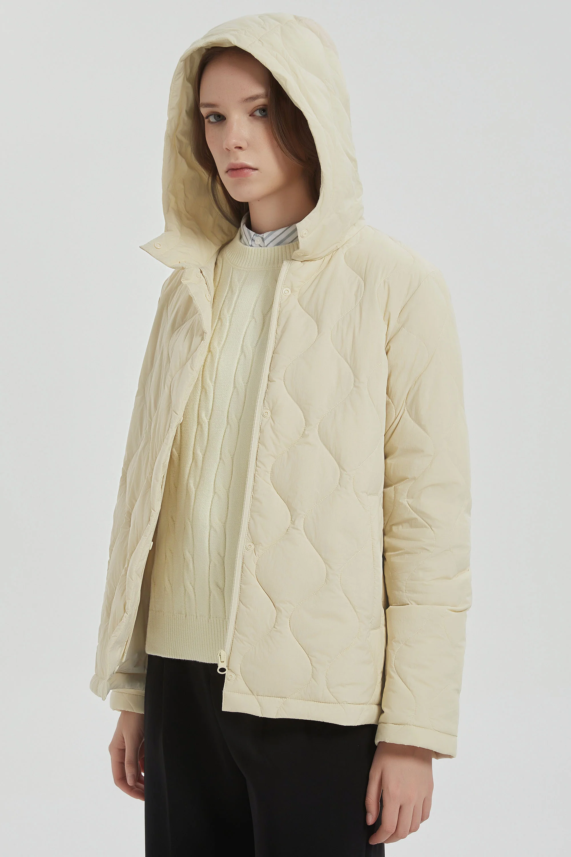 Quilted Down Jacket Lightweight Hooded - Image 8