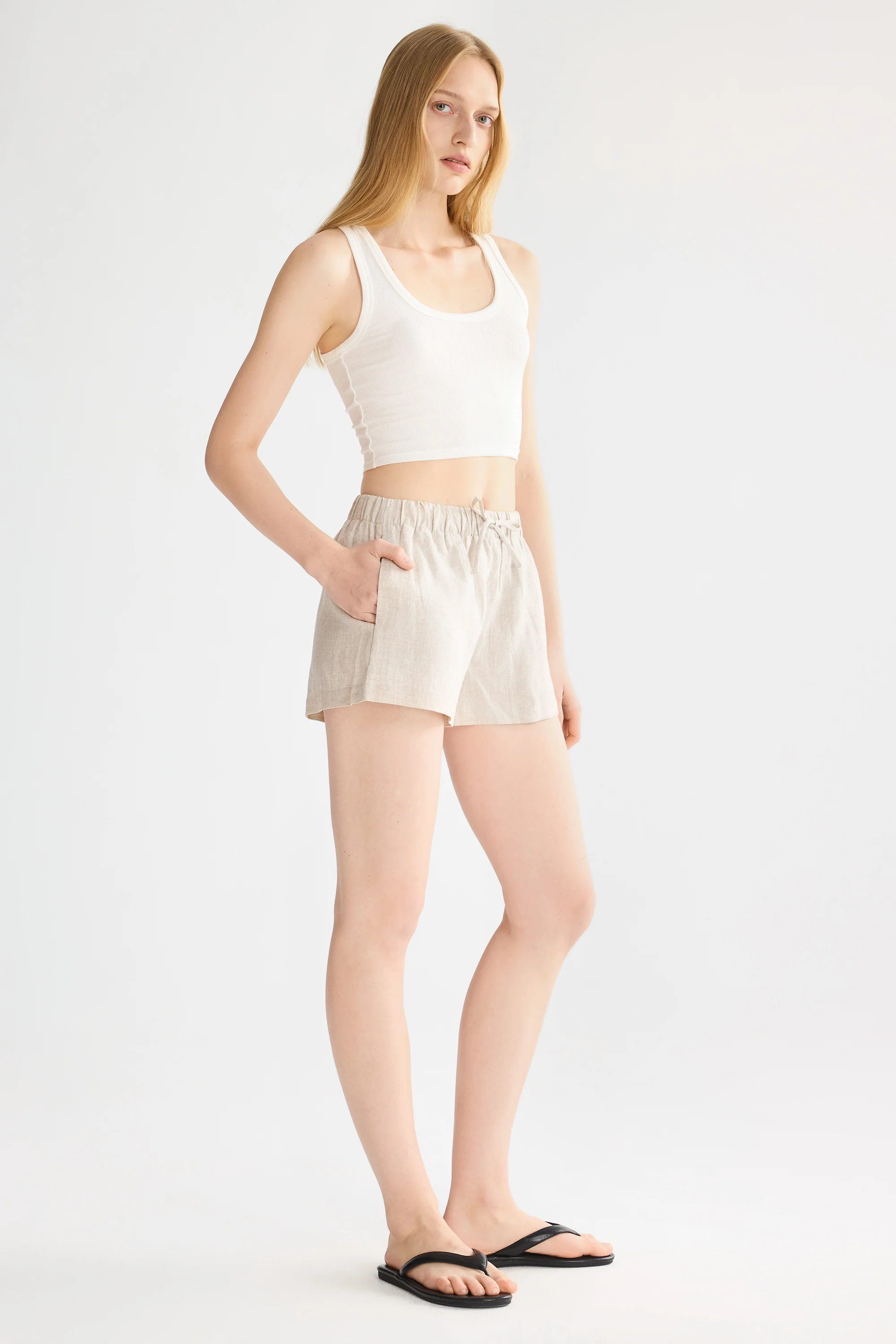 Relaxed Linen Drawstring Shorts - Image 12