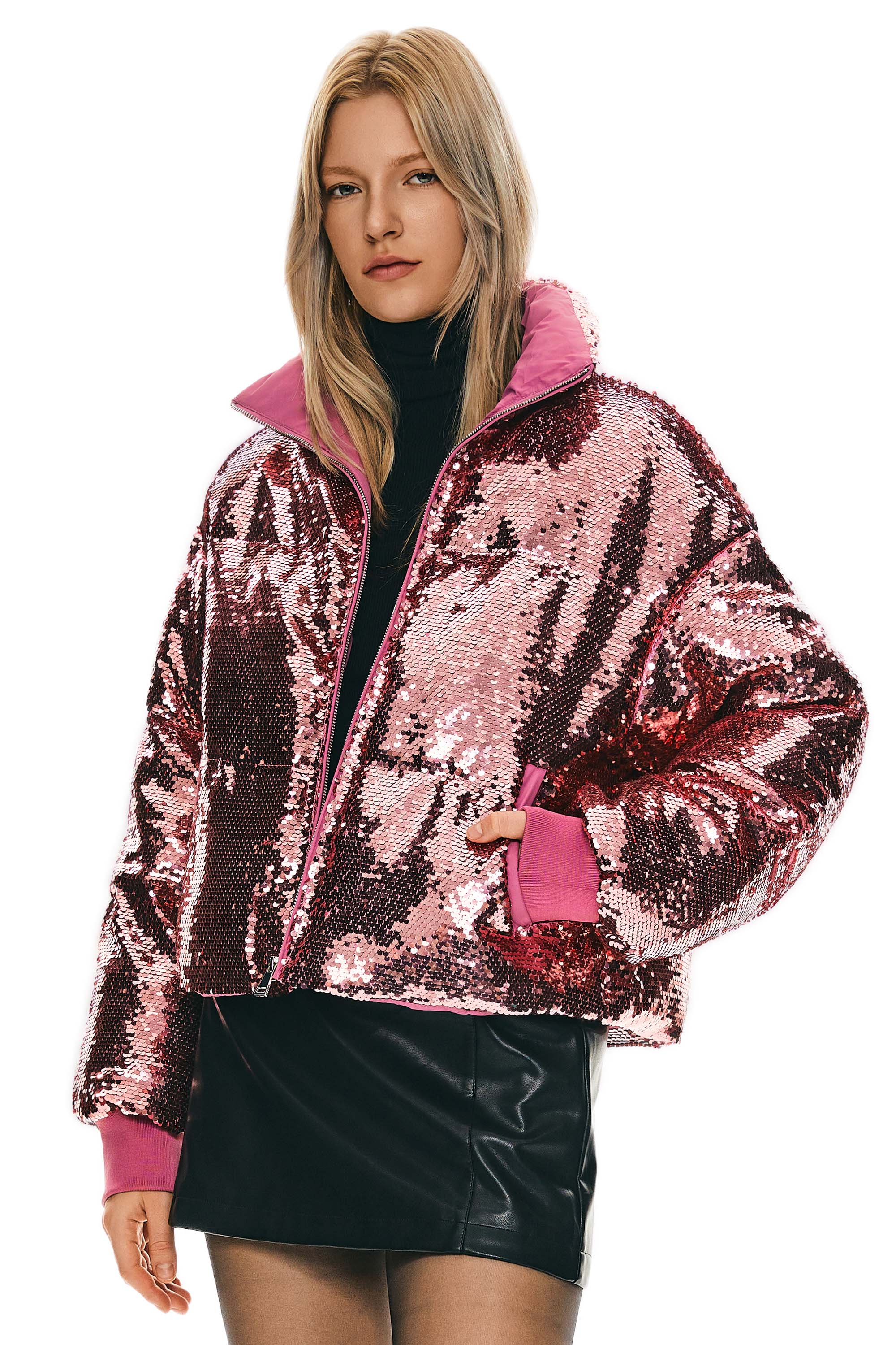 Disco Sequin Down Jacket - Image 2