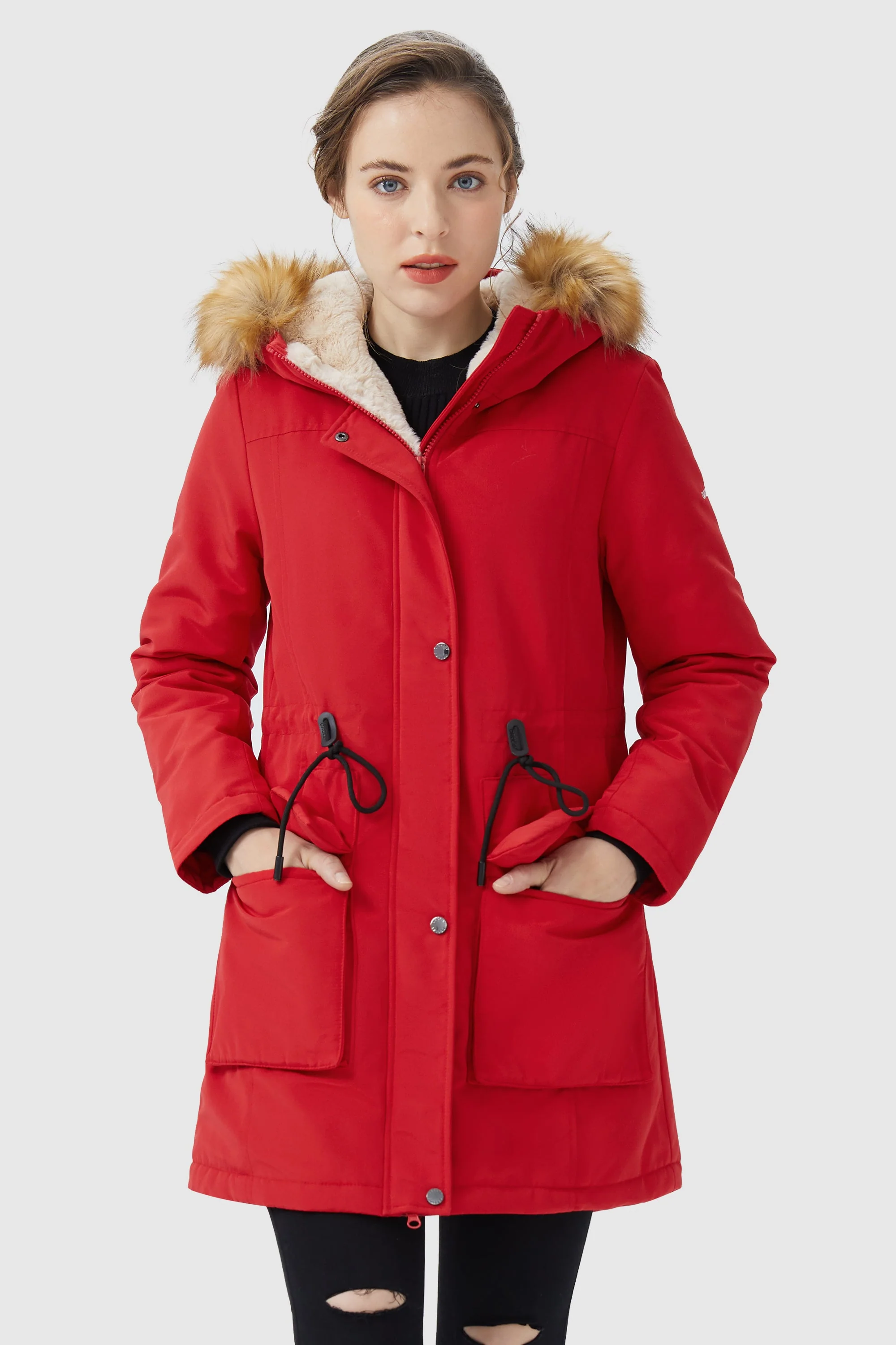 Thickened Fleece Lined Parka Jacket - Image 22