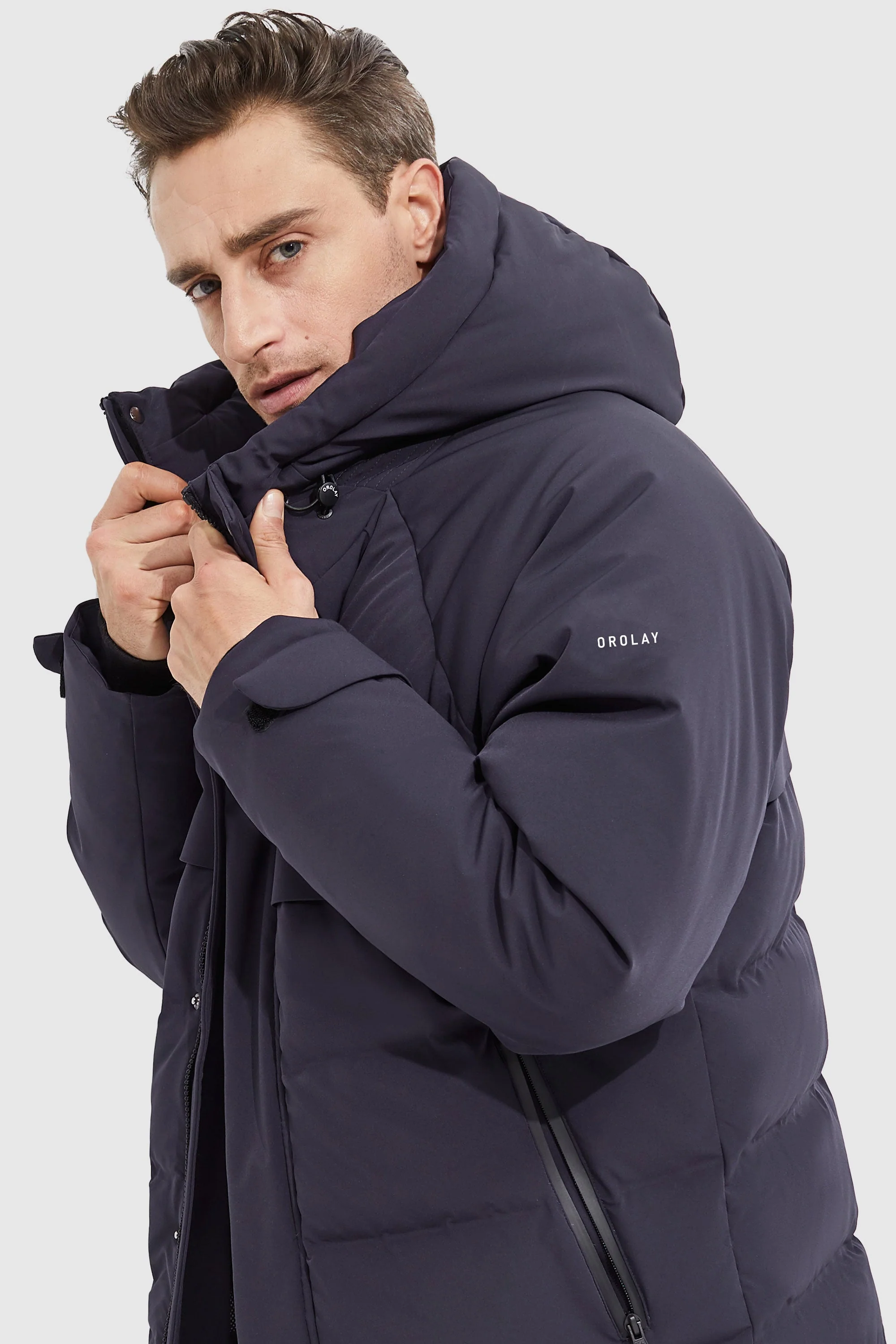 Winter Hood Ribbed Cuff Down Jacket - Image 16
