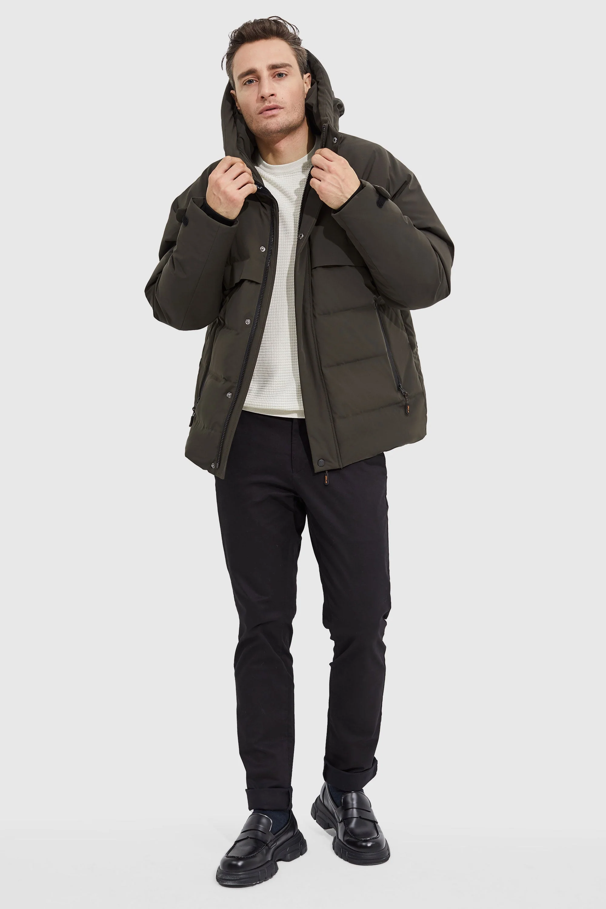 Winter Hood Ribbed Cuff Down Jacket - Image 5