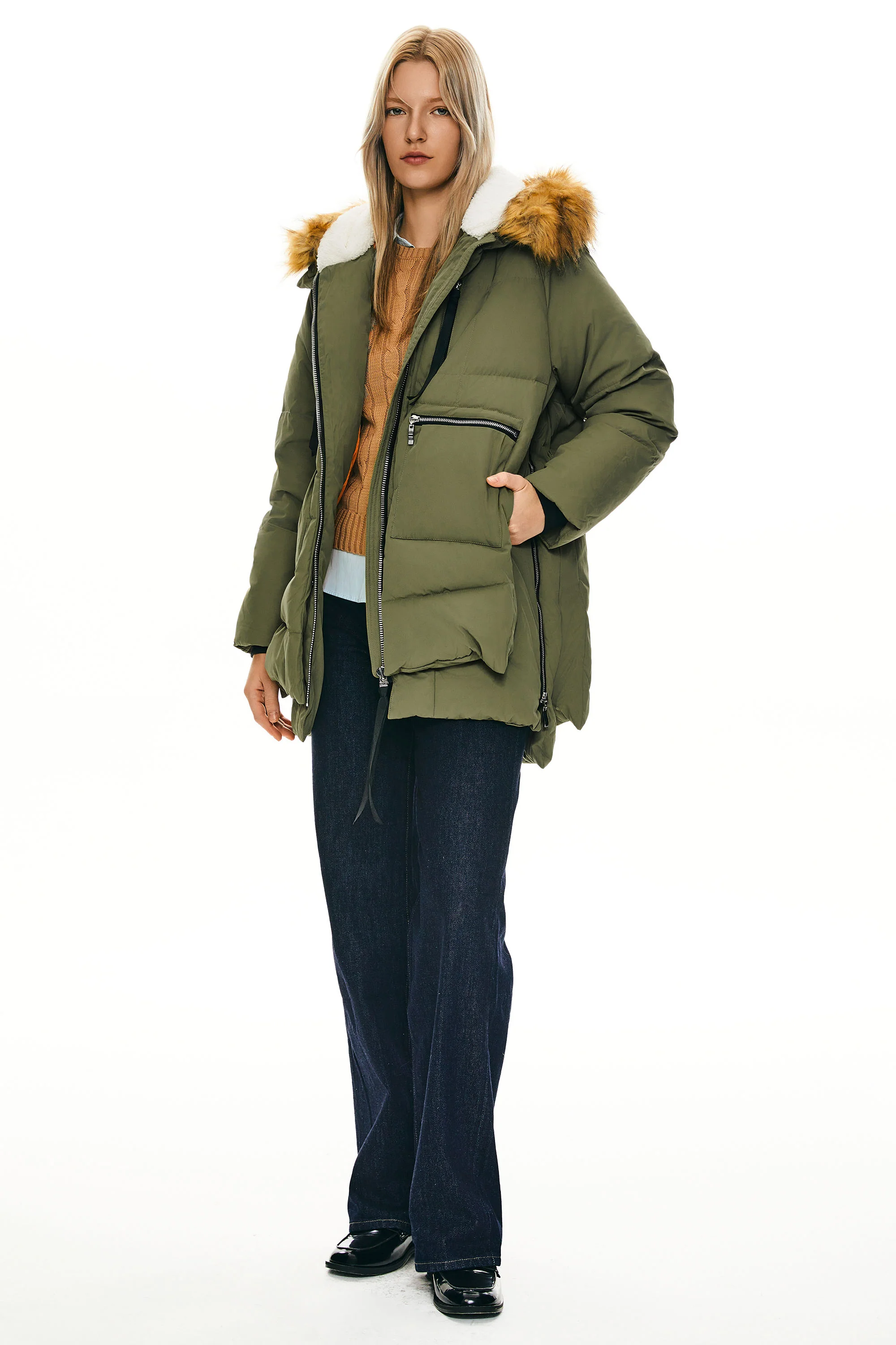 092 Universe® Thickened Down Jacket with Faux Fur Hood - Image 10