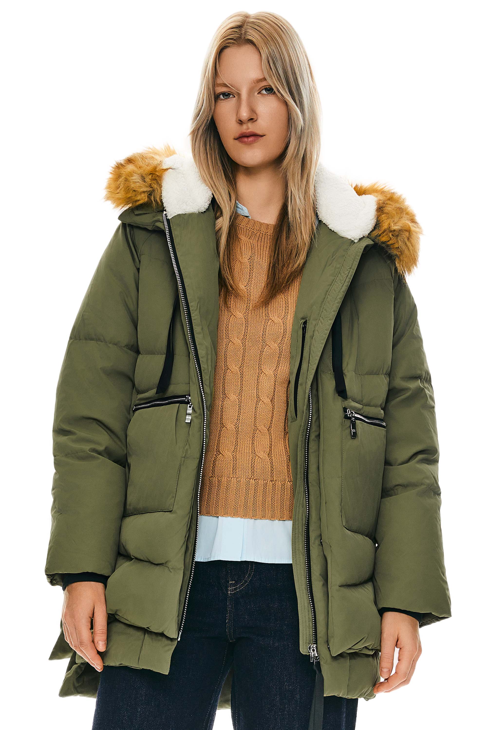 092 Universe® Thickened Down Jacket with Faux Fur Hood - Image 11