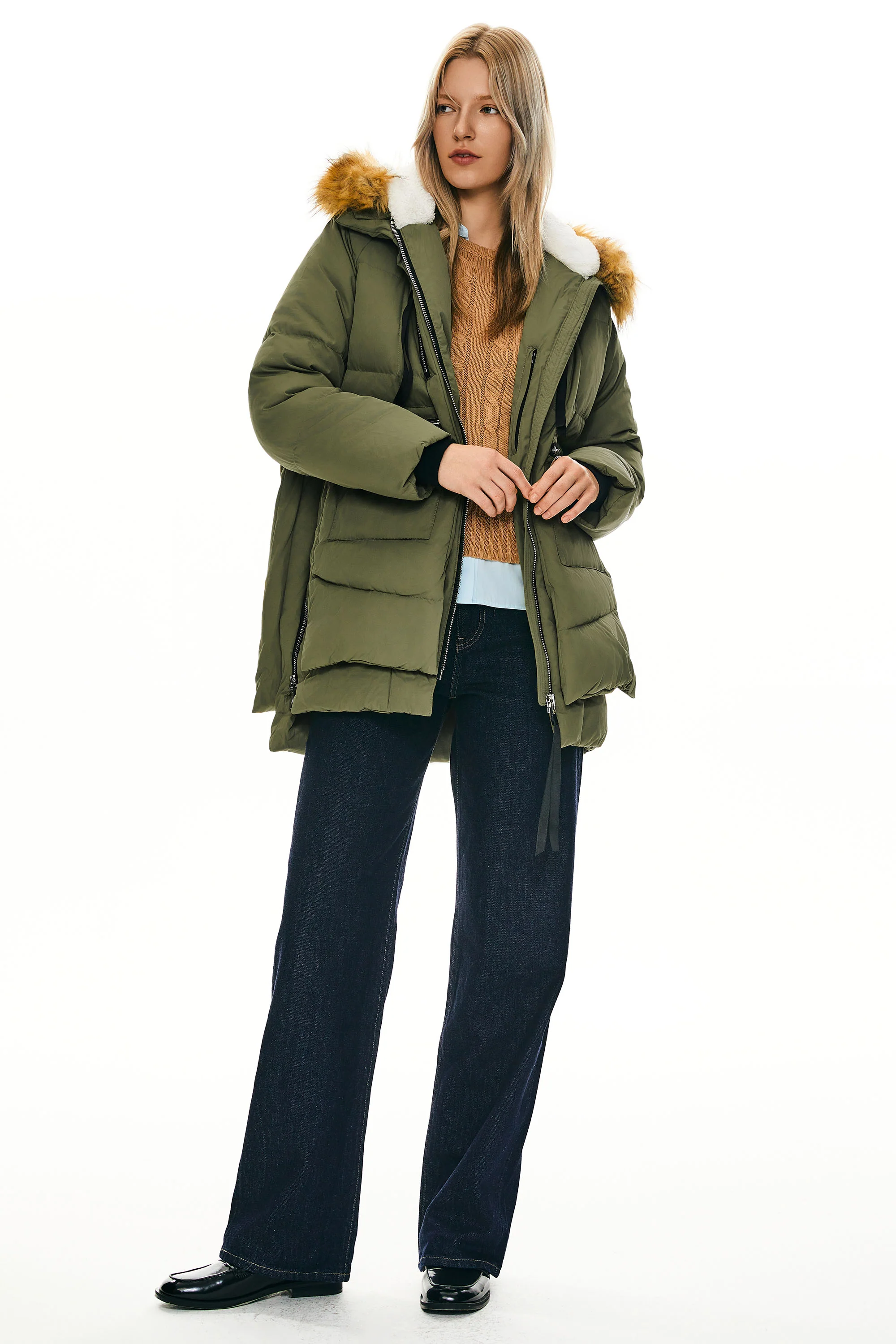 092 Universe® Thickened Down Jacket with Faux Fur Hood - Image 12