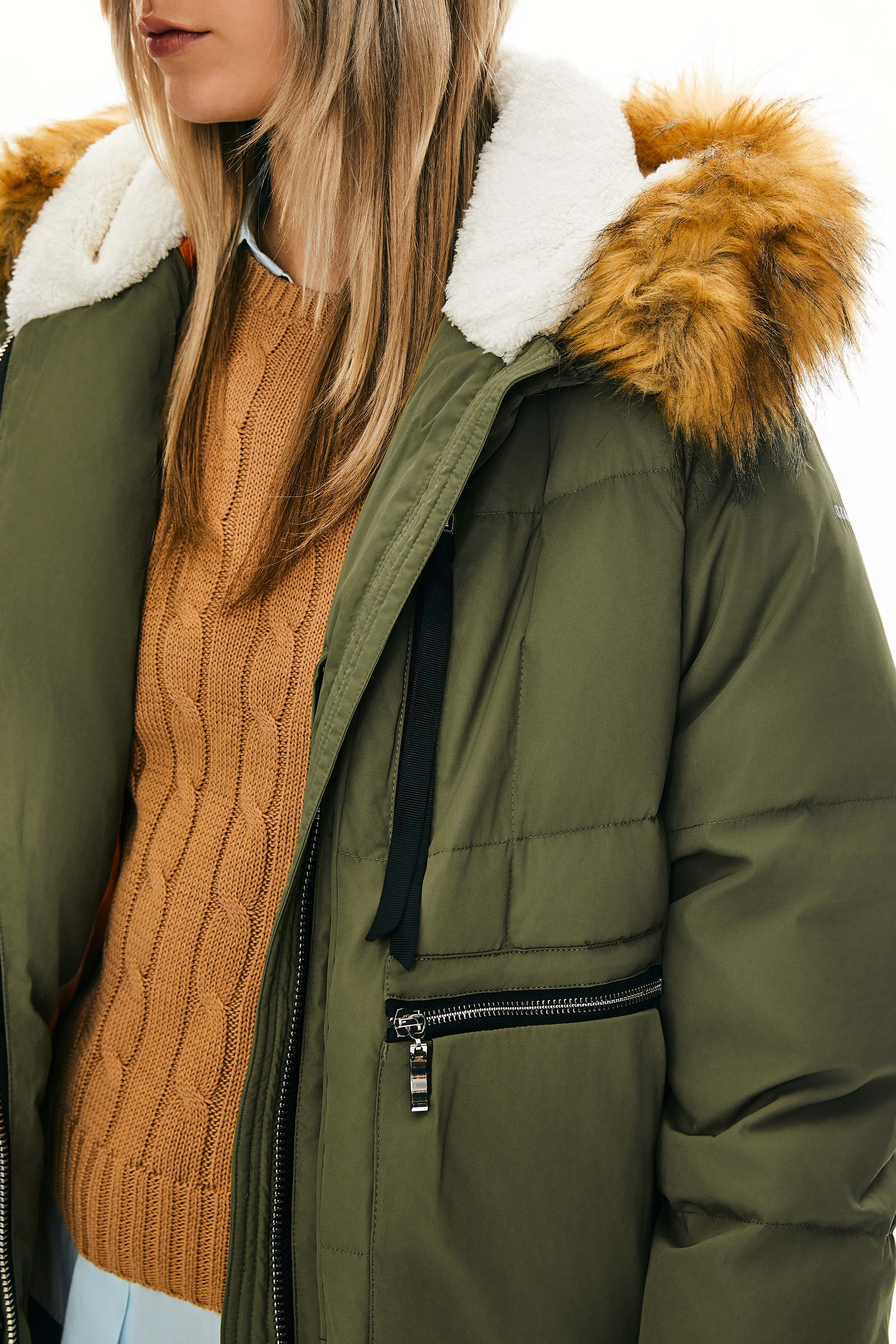 092 Universe® Thickened Down Jacket with Faux Fur Hood - Image 14