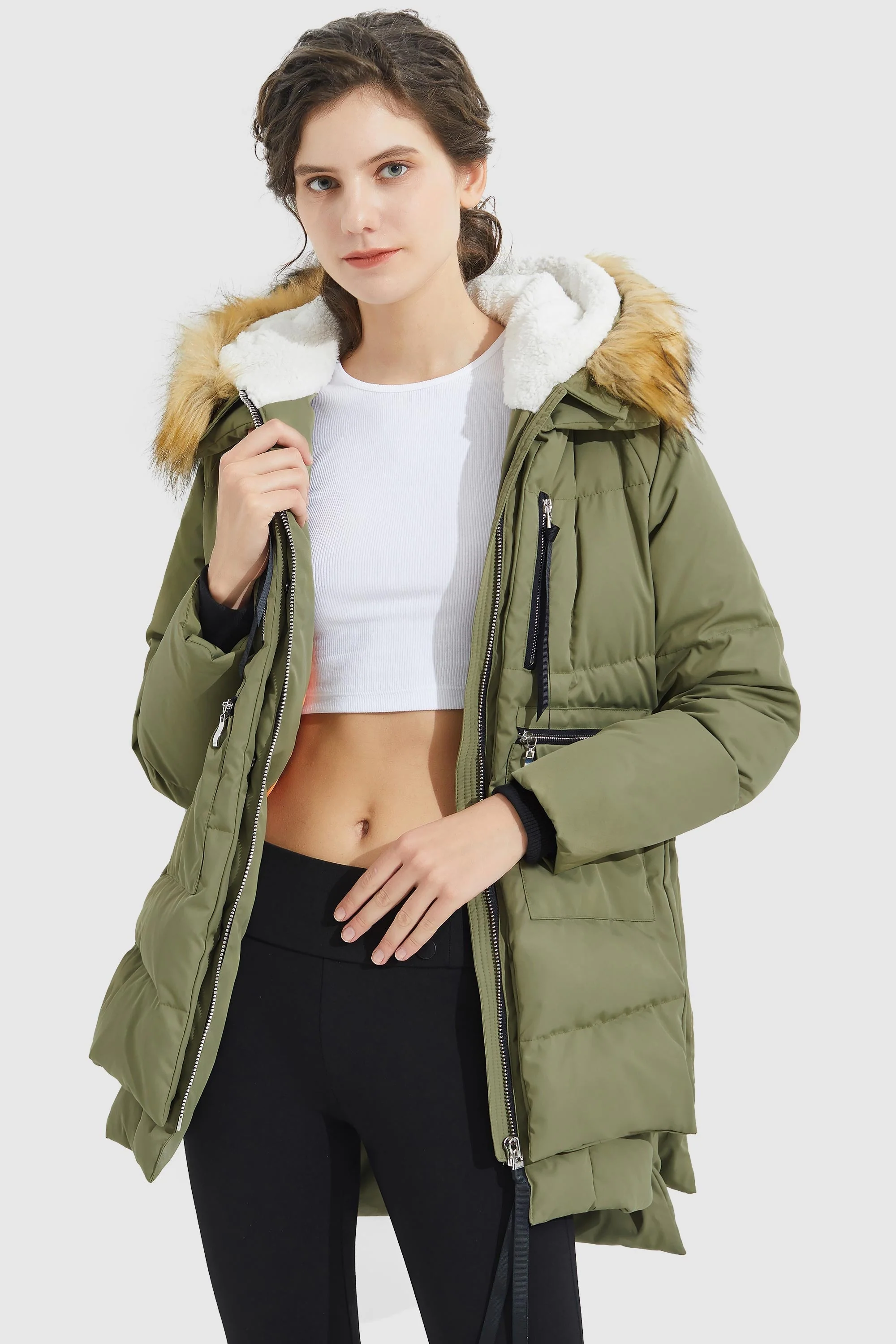 092 Universe® Thickened Down Jacket with Faux Fur Hood - Image 17