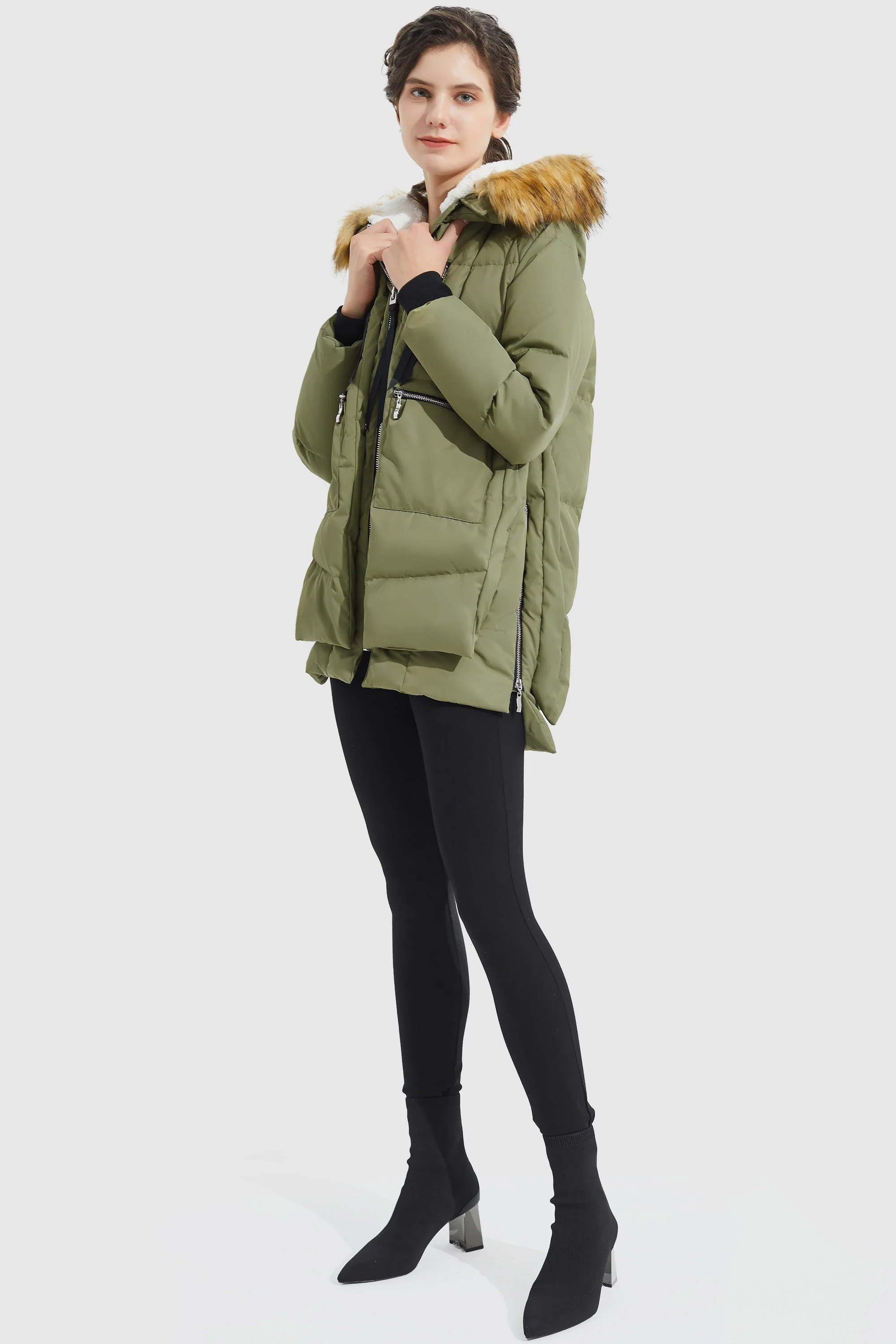 092 Universe® Thickened Down Jacket with Faux Fur Hood - Image 18