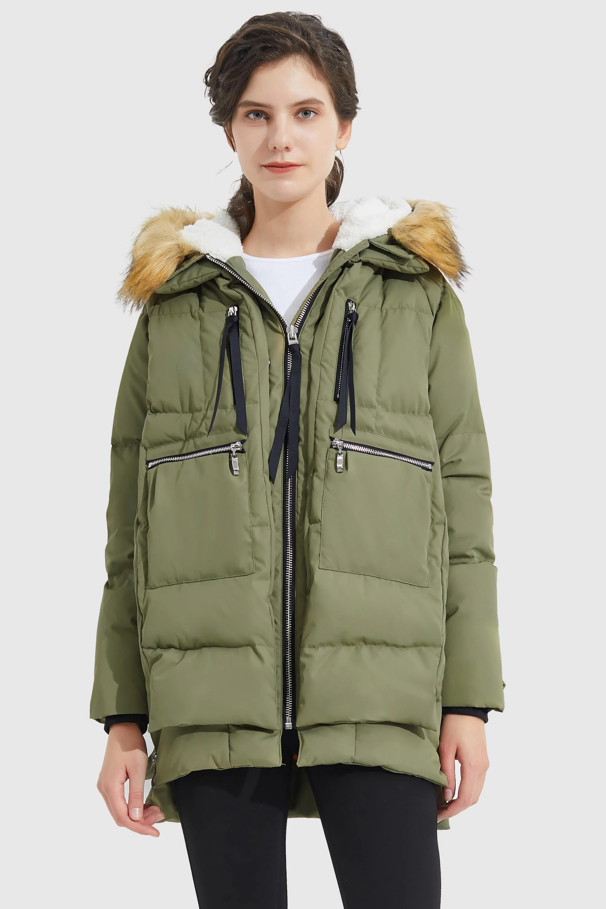 092 Universe® Thickened Down Jacket with Faux Fur Hood - Image 19