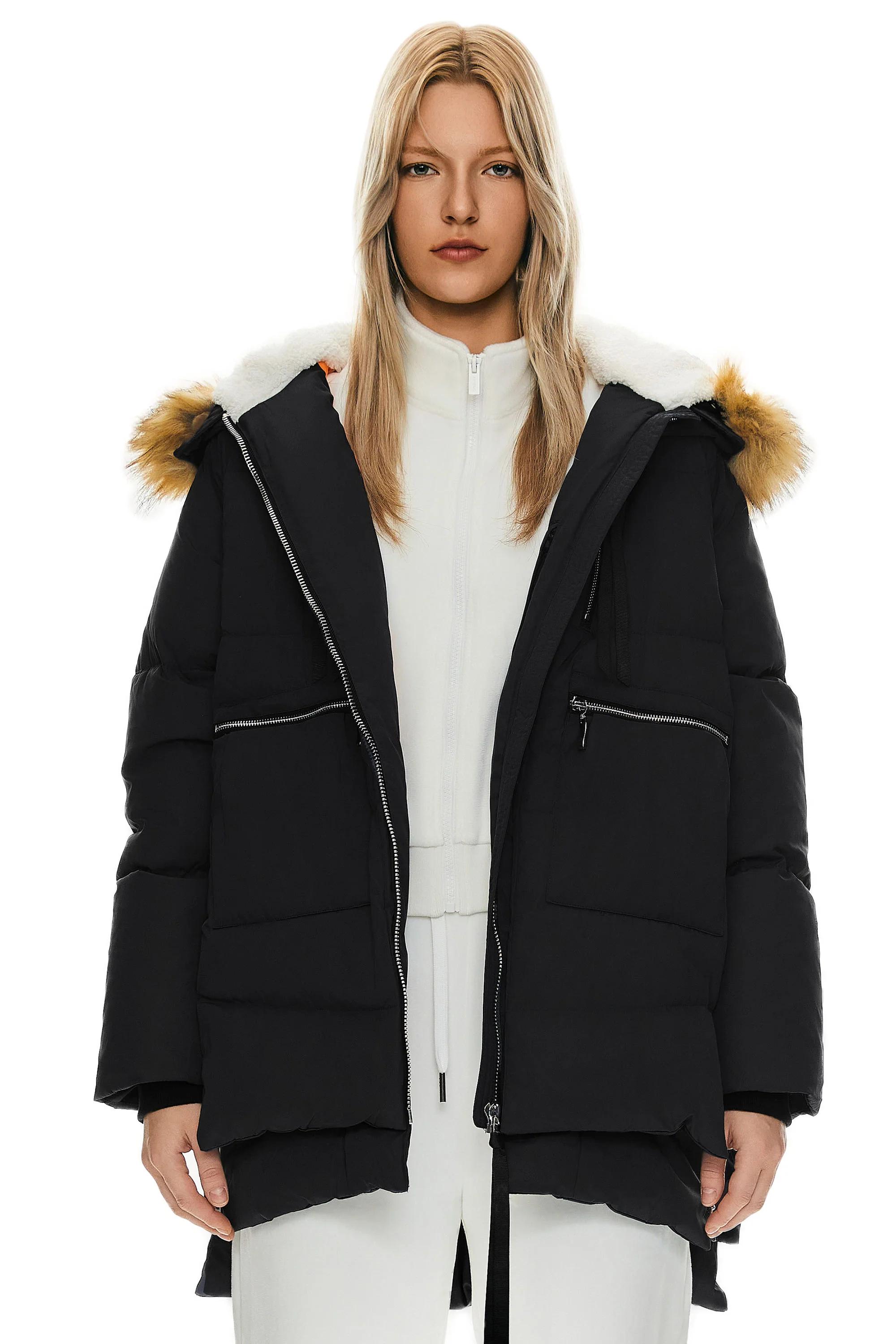092 Universe® Thickened Down Jacket with Faux Fur Hood - Image 23