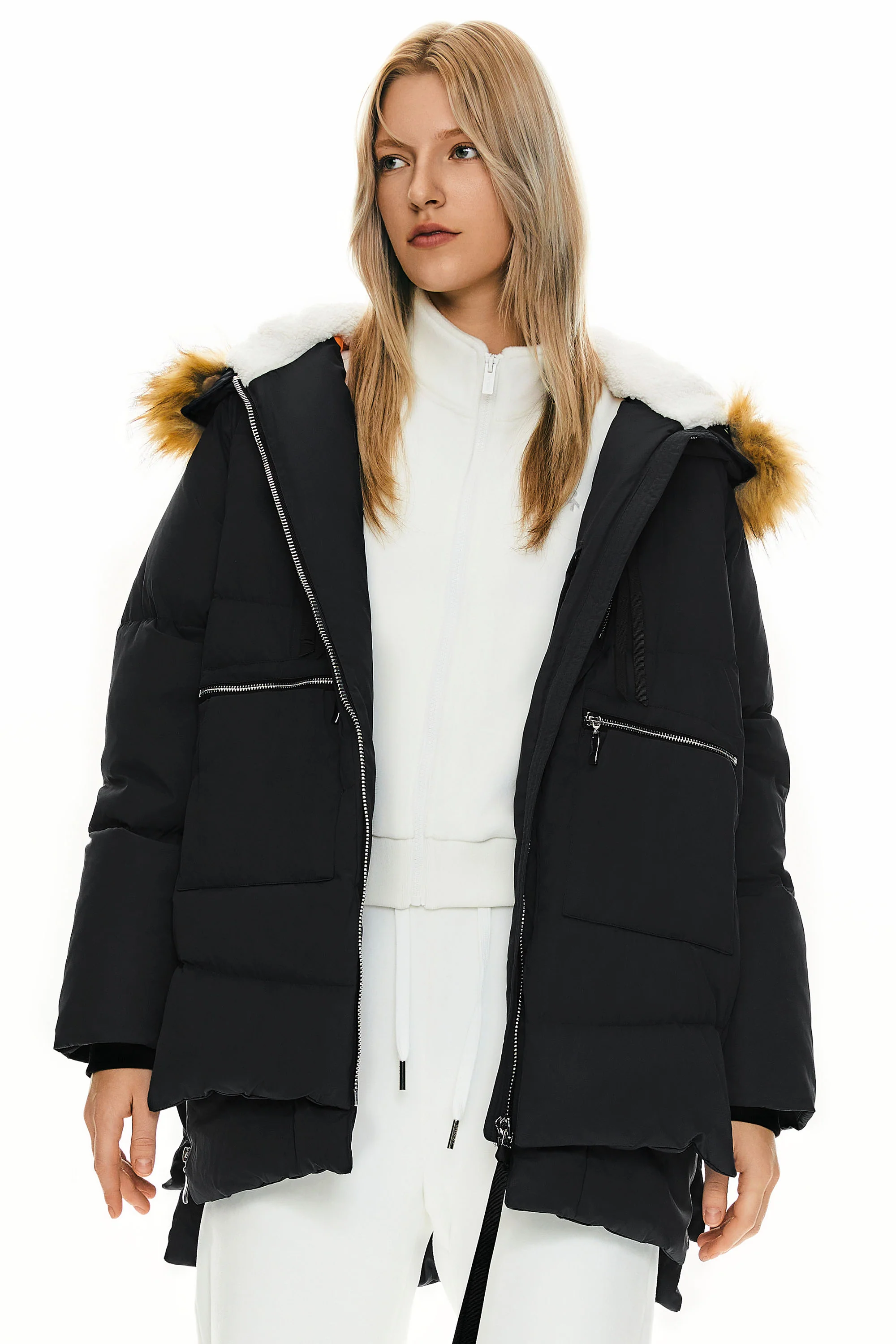 092 Universe® Thickened Down Jacket with Faux Fur Hood - Image 24