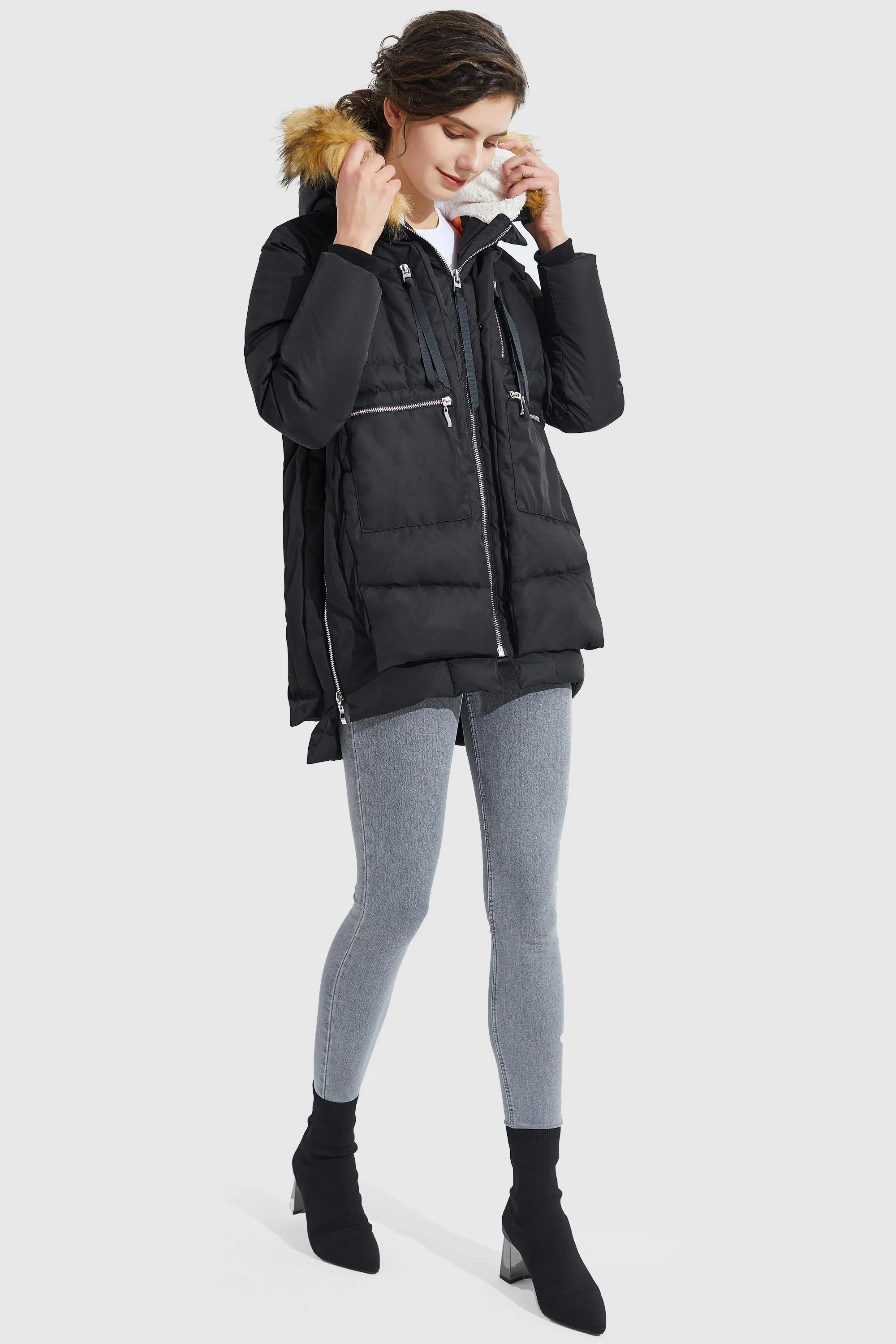 092 Universe® Thickened Down Jacket with Faux Fur Hood - Image 28