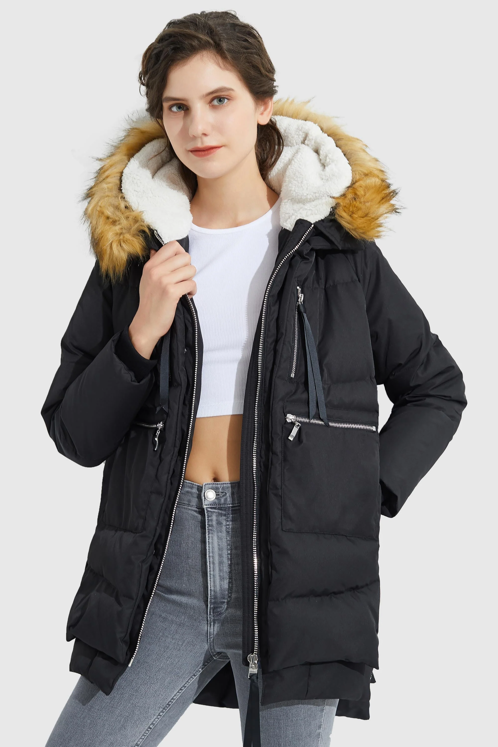 092 Universe® Thickened Down Jacket with Faux Fur Hood - Image 29
