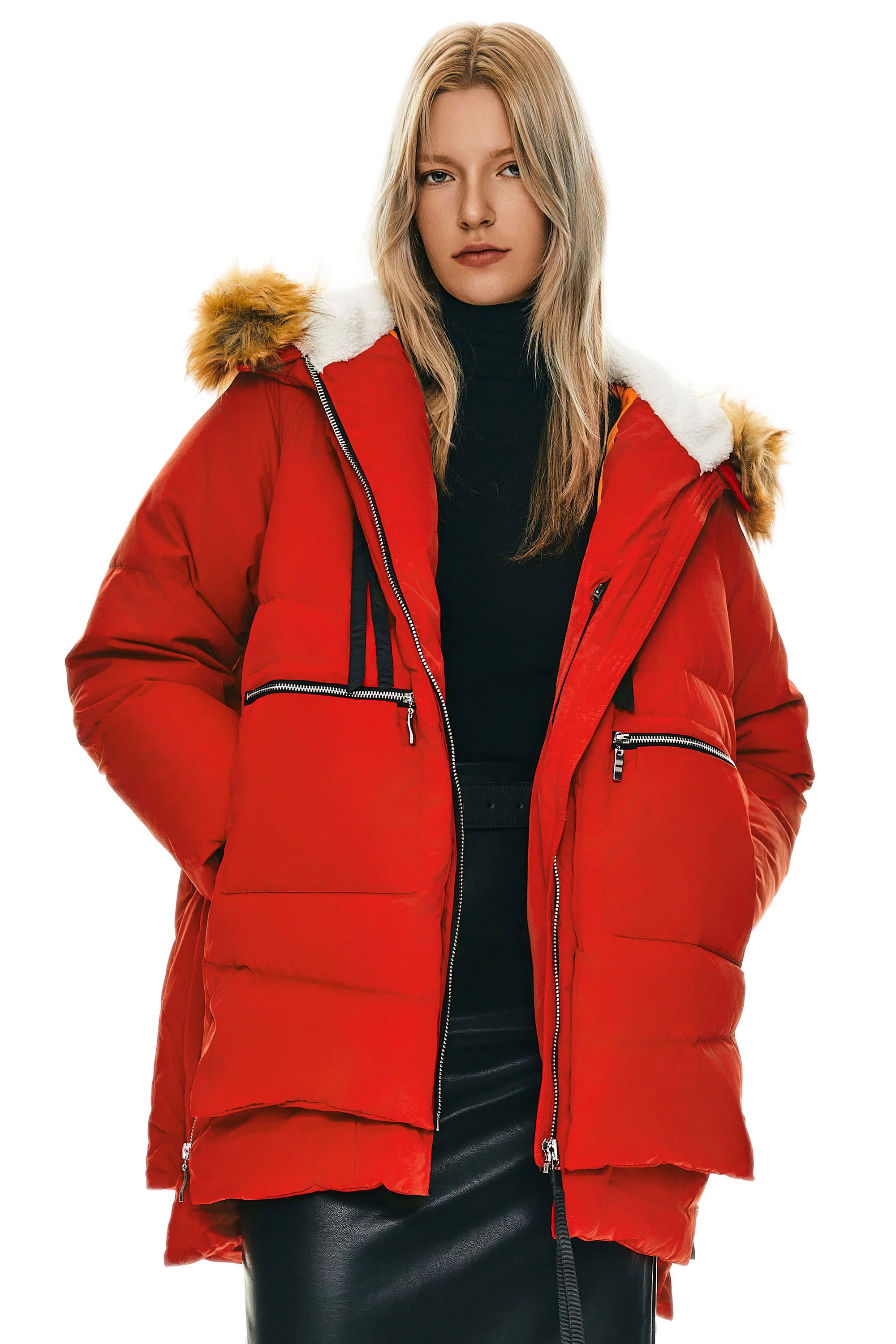 092 Universe® Thickened Down Jacket with Faux Fur Hood - Image 3