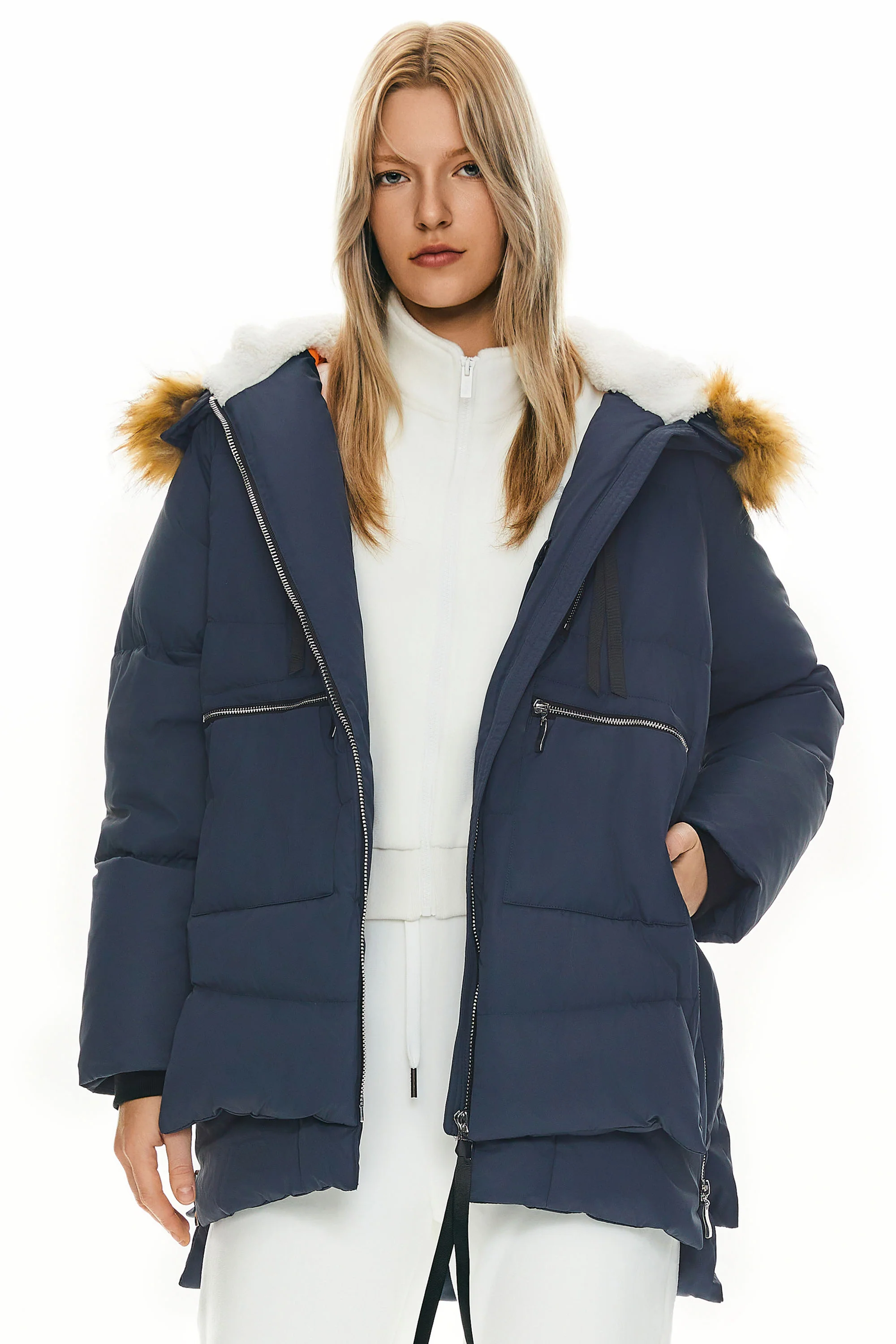 092 Universe® Thickened Down Jacket with Faux Fur Hood - Image 33