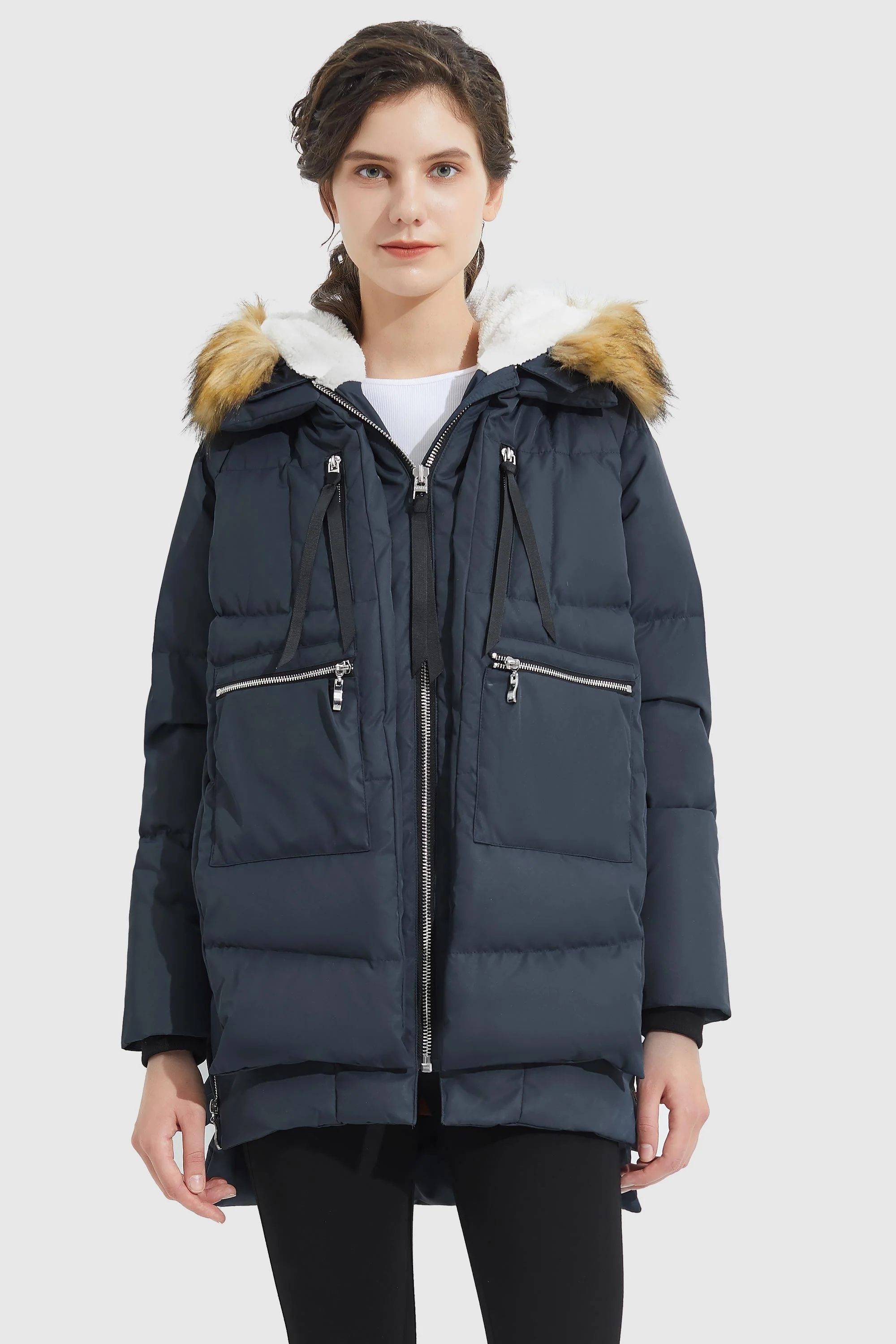 092 Universe® Thickened Down Jacket with Faux Fur Hood - Image 37