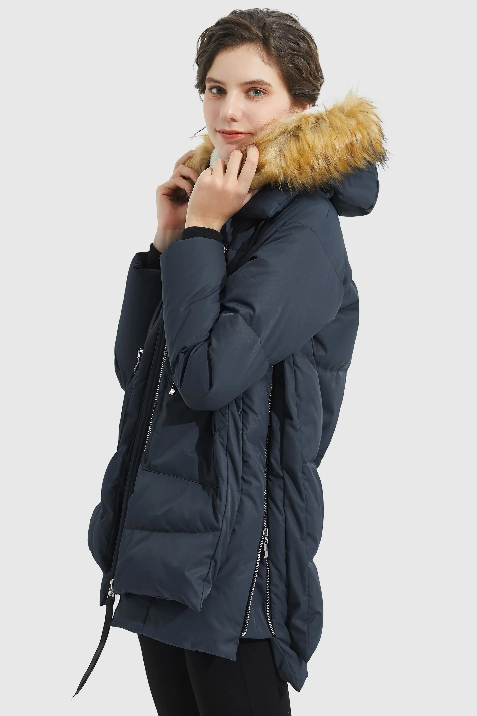 092 Universe® Thickened Down Jacket with Faux Fur Hood - Image 39