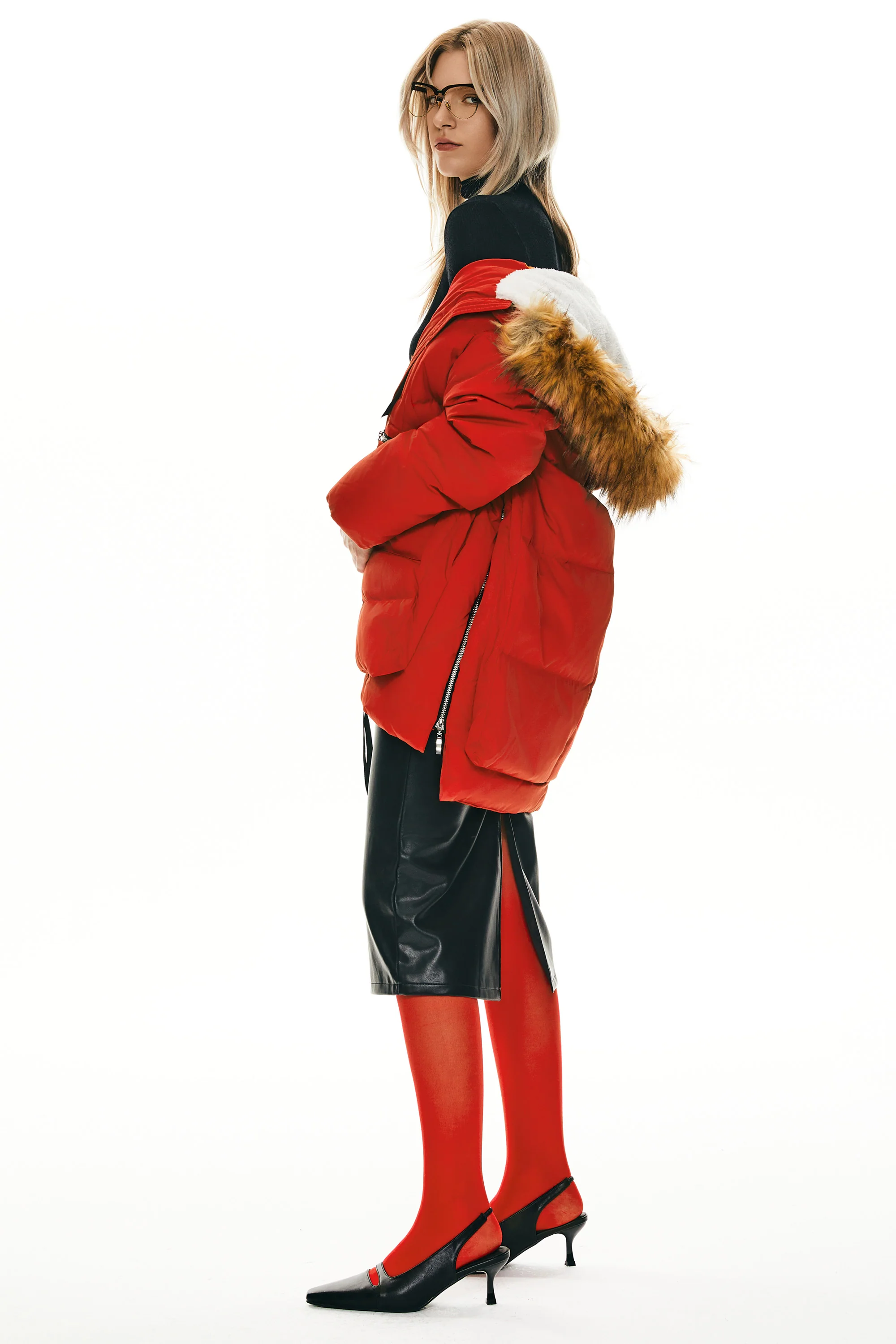 092 Universe® Thickened Down Jacket with Faux Fur Hood - Image 4