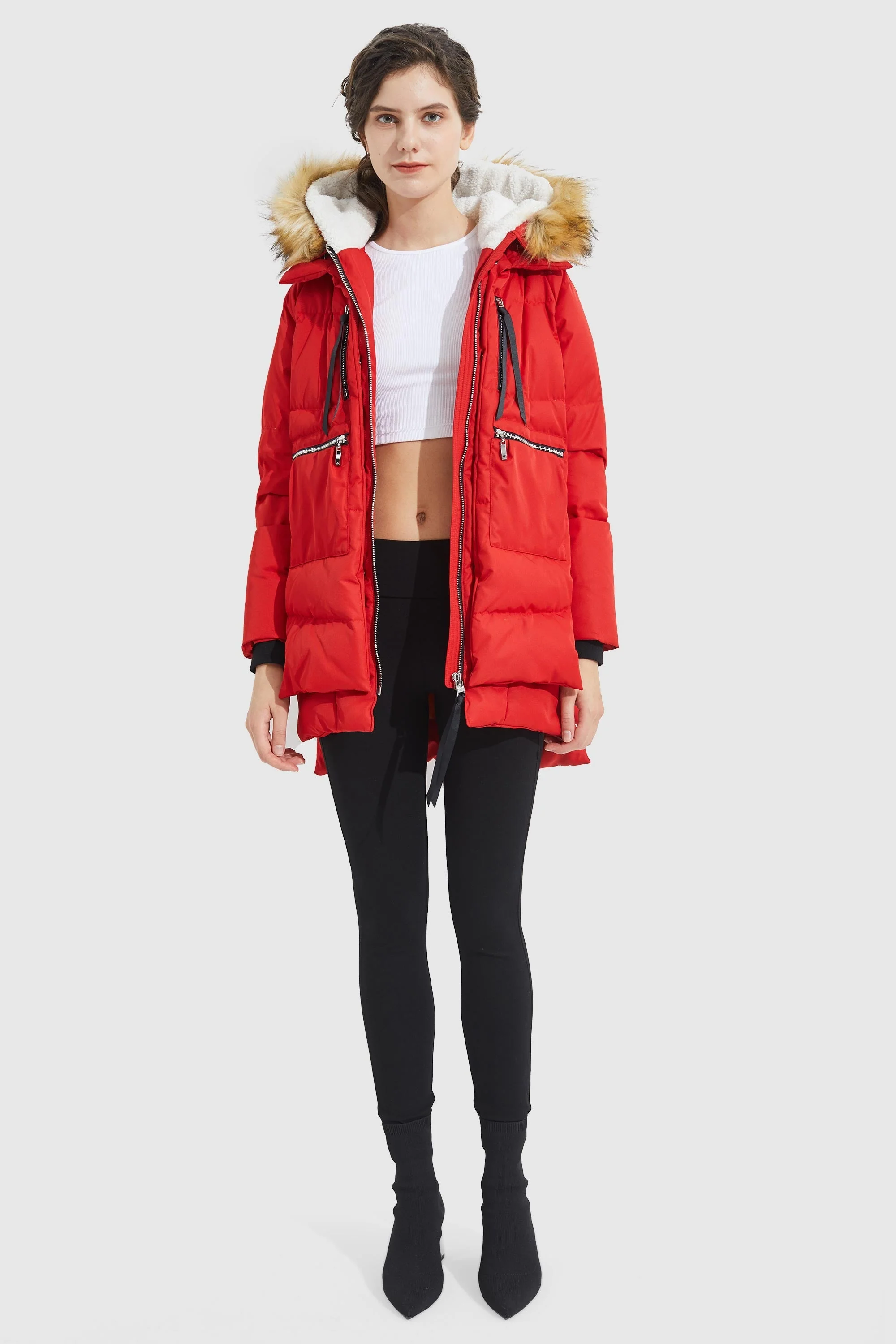 092 Universe® Thickened Down Jacket with Faux Fur Hood - Image 6