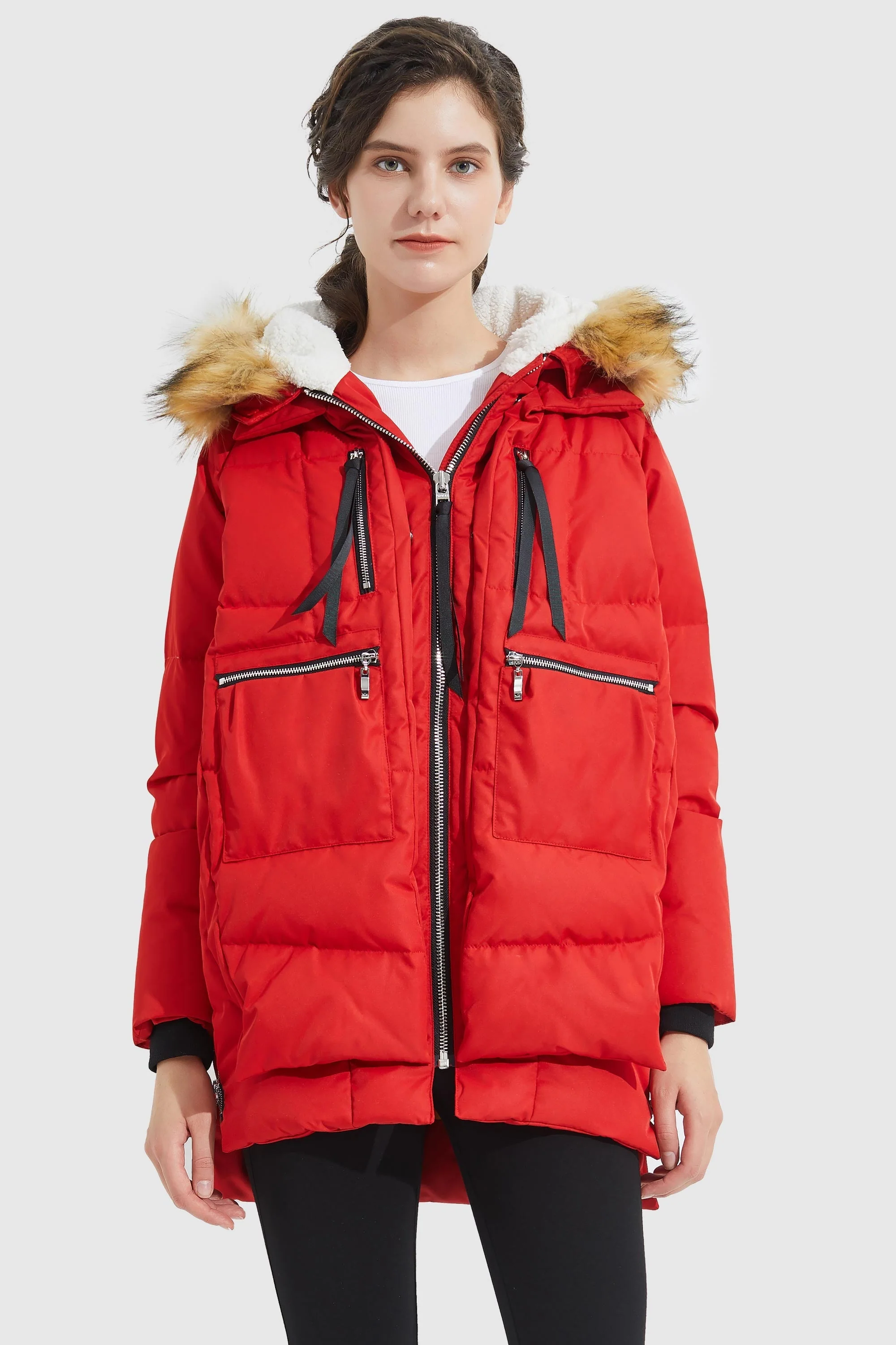 092 Universe® Thickened Down Jacket with Faux Fur Hood - Image 7