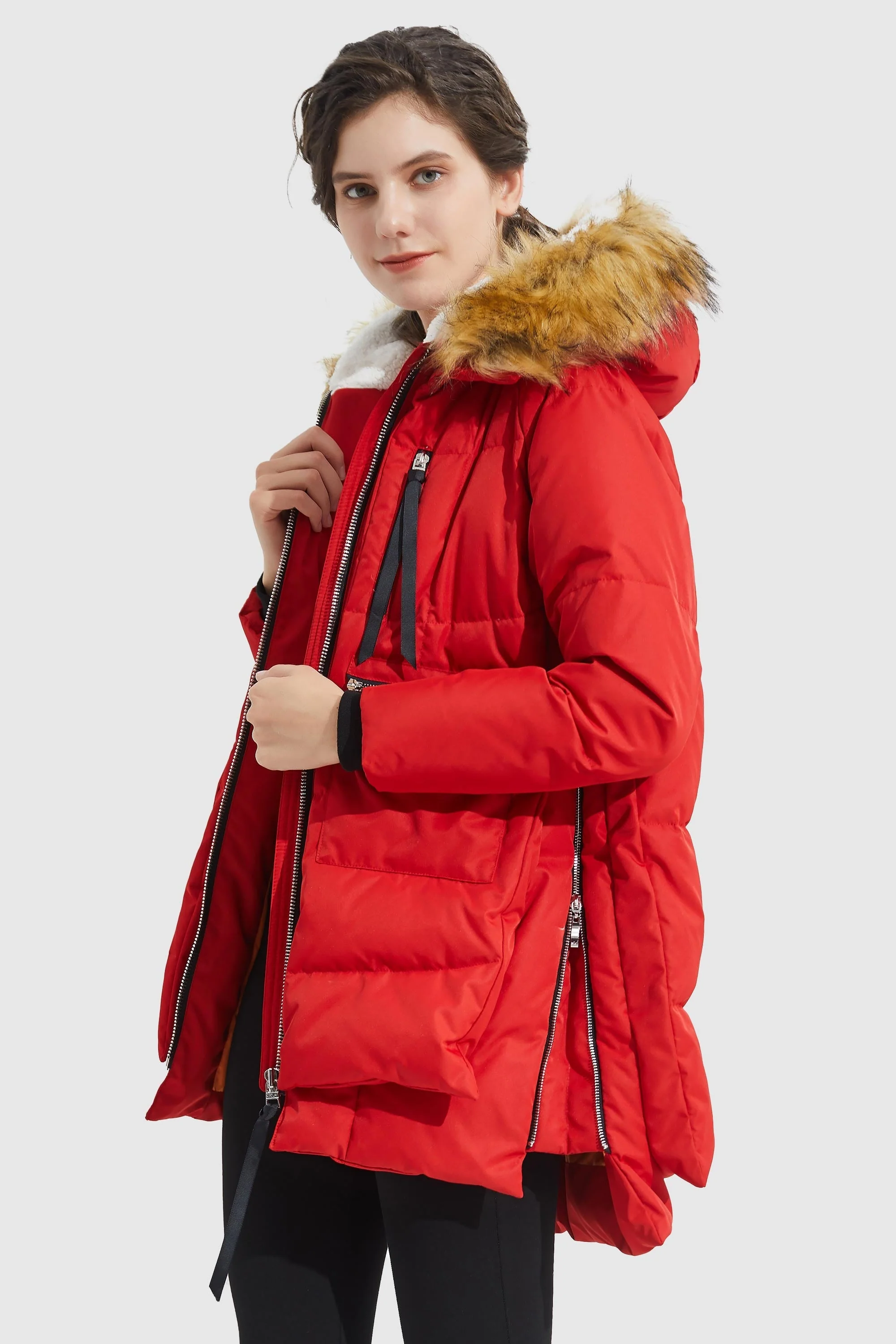 092 Universe® Thickened Down Jacket with Faux Fur Hood - Image 8