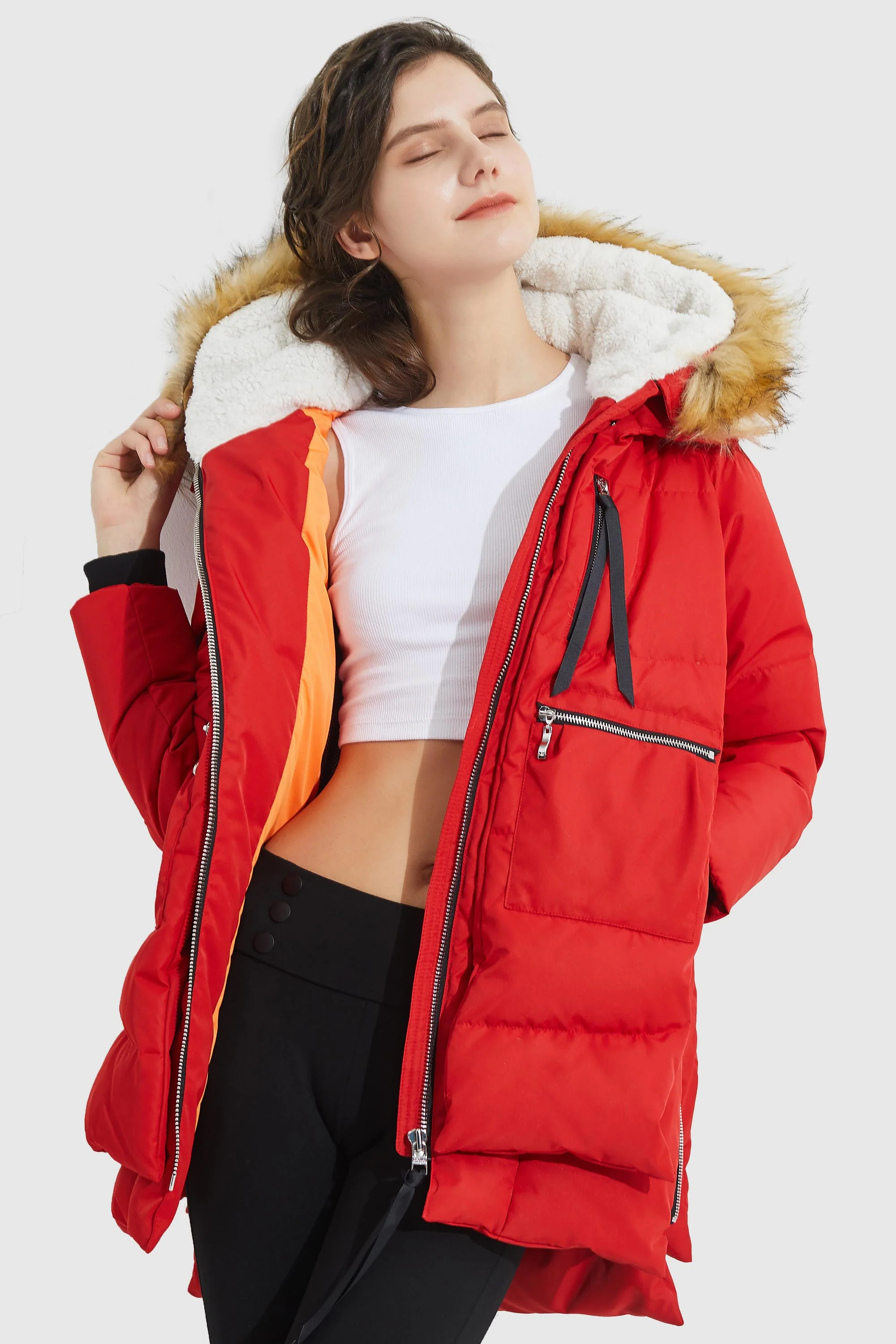 092 Universe® Thickened Down Jacket with Faux Fur Hood - Image 9