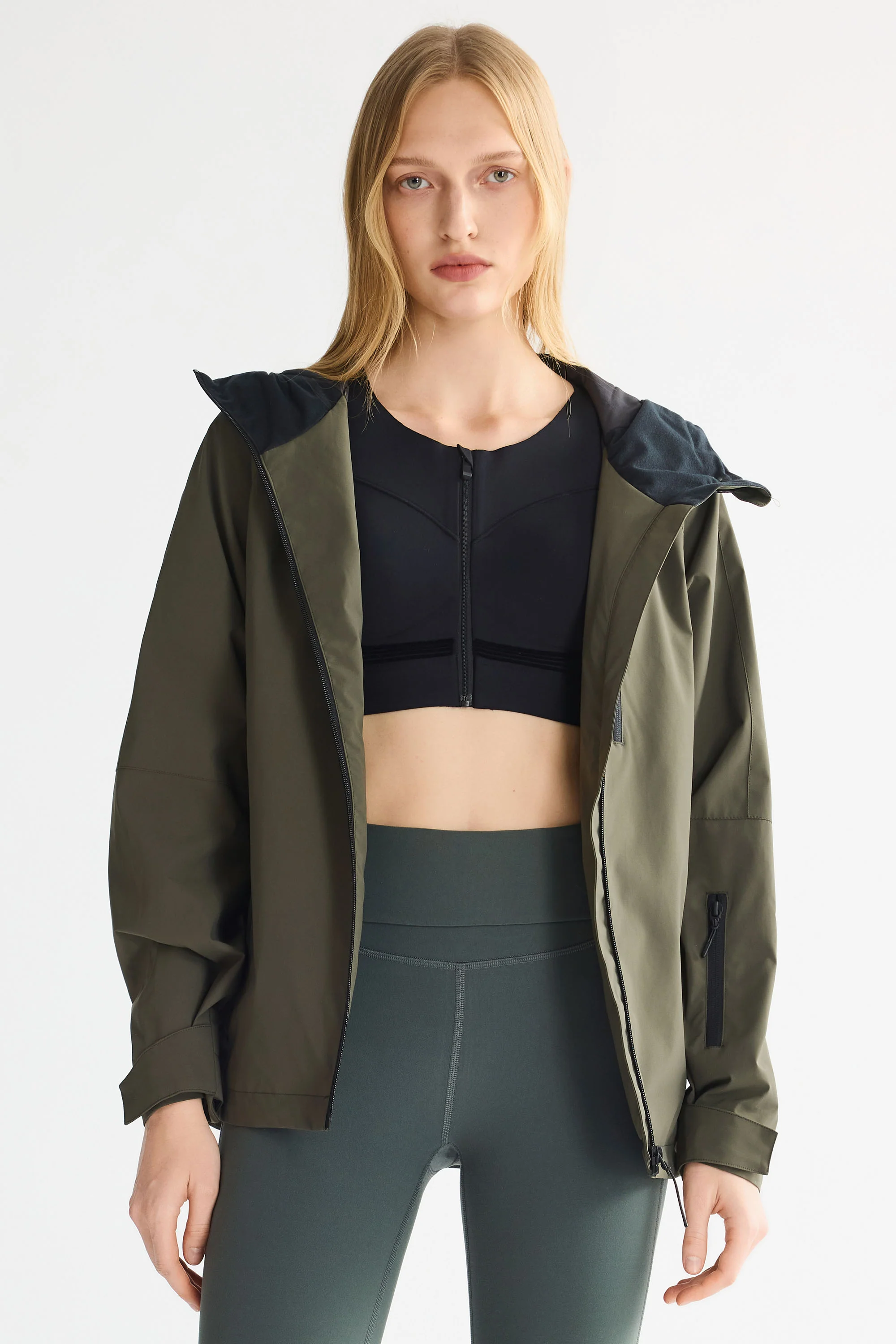 Zip Up Rain Jacket Lightweight Hooded Windbreaker - Image 29