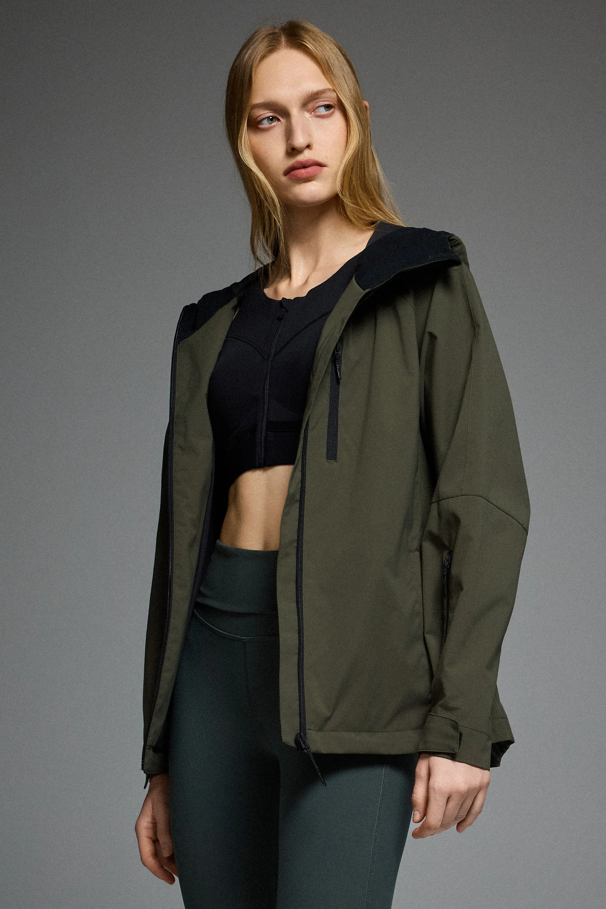 Zip Up Rain Jacket Lightweight Hooded Windbreaker - Image 43