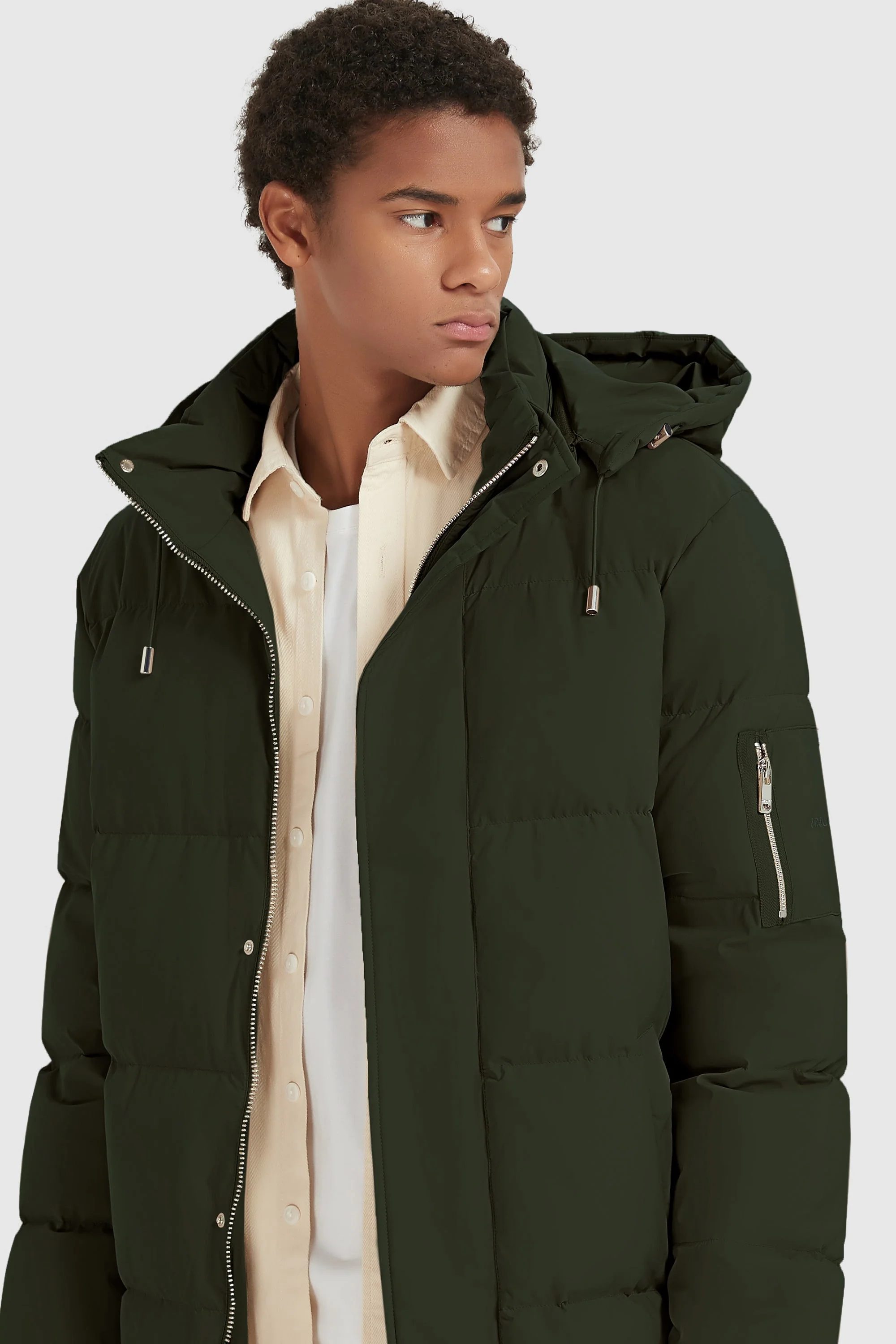Zip Up Snap Button Thickened Down Jacket - Image 12