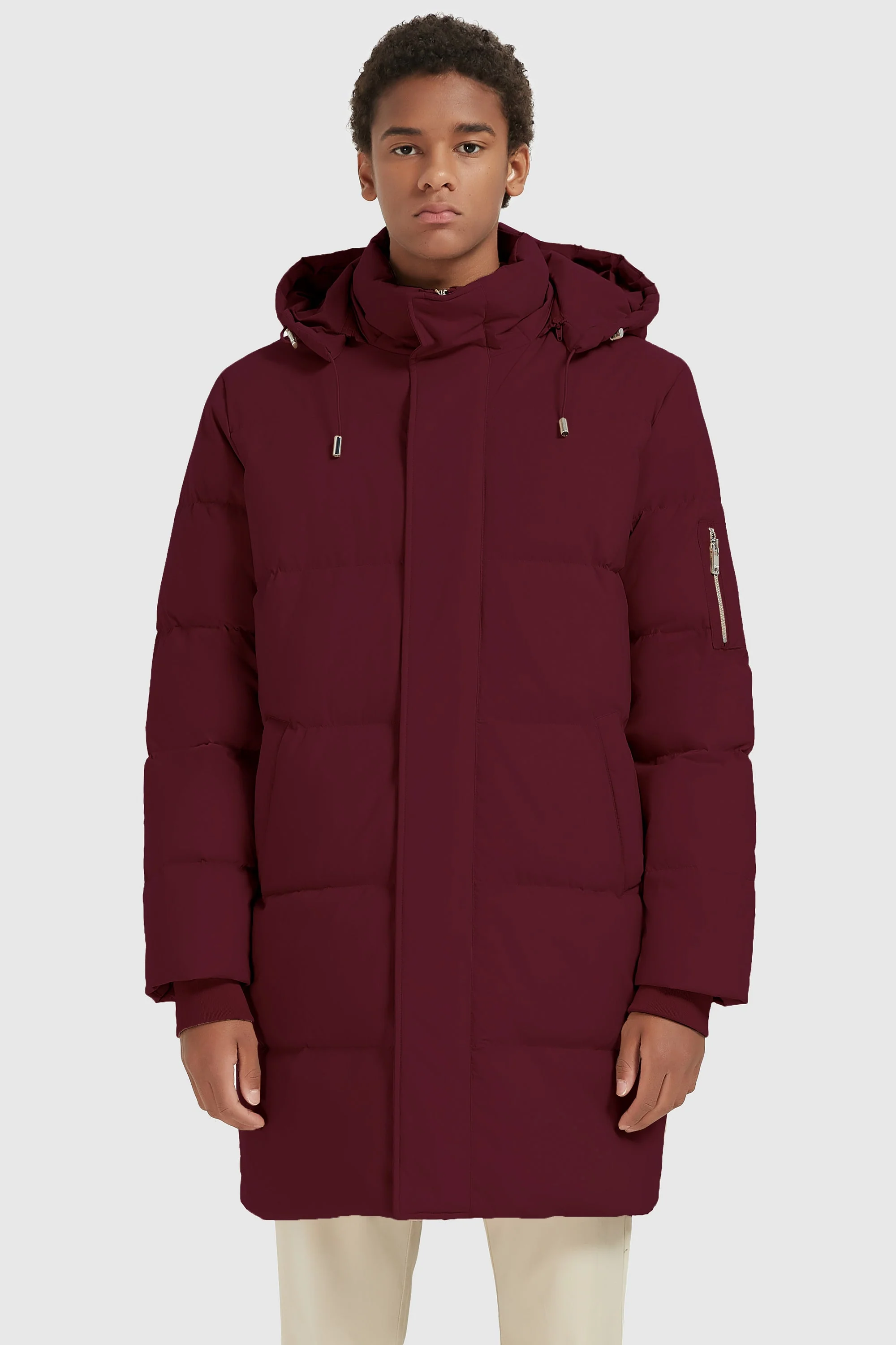 Zip Up Snap Button Thickened Down Jacket - Image 14
